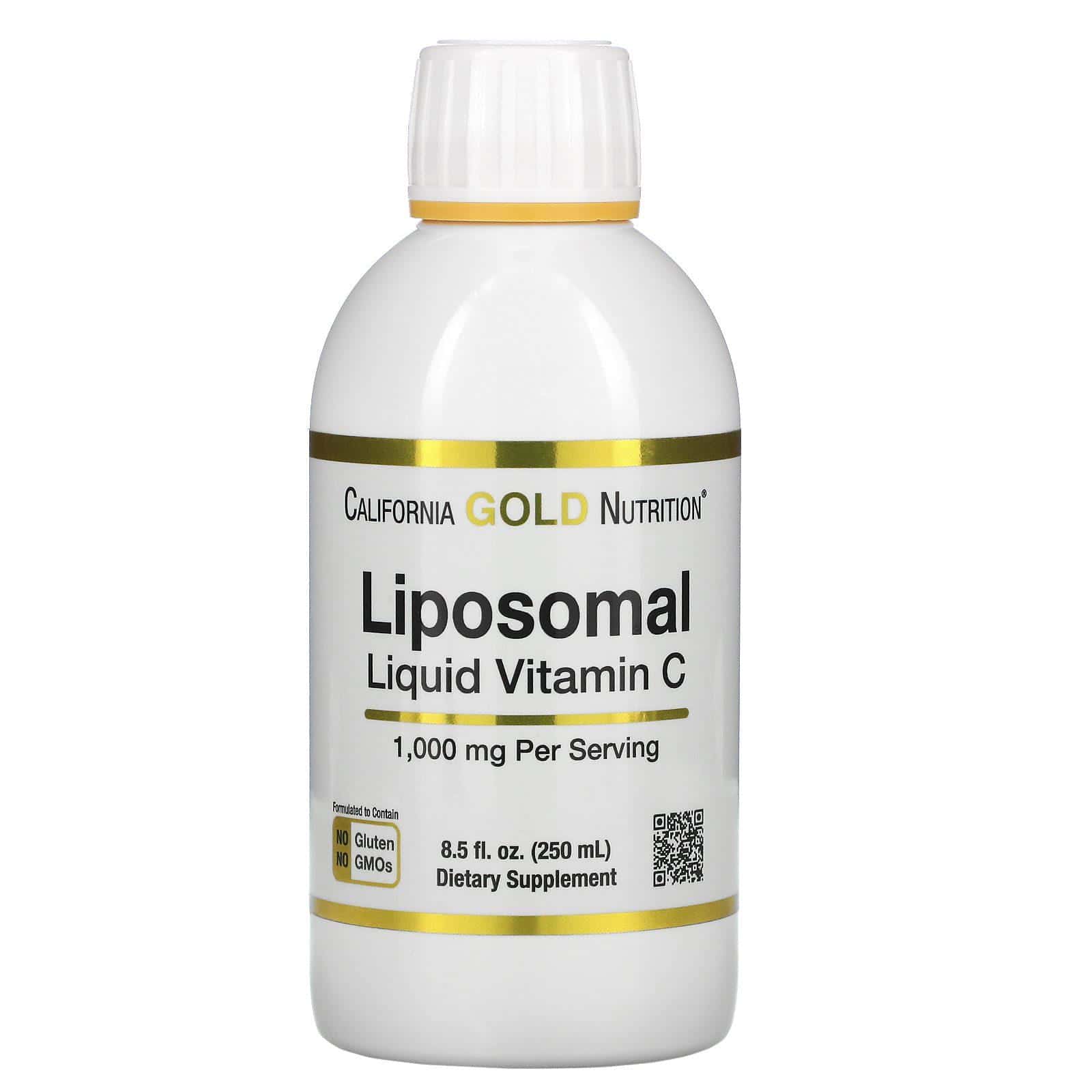 California Gold Nutrition, Vitamina C liposomal líquida, Sin sabor, 1000 mg, 250 ml (8,5 oz. líq.)