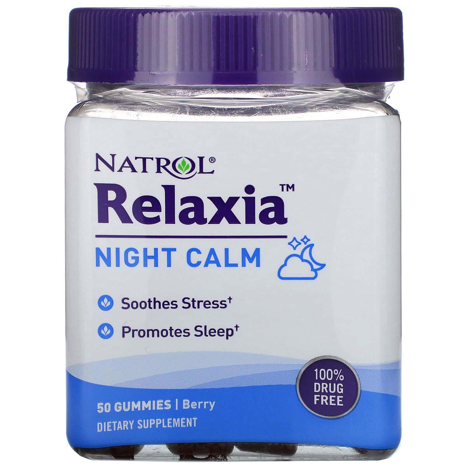 Natrol, Relaxia, Night Calm, Berry, 50 Gummies