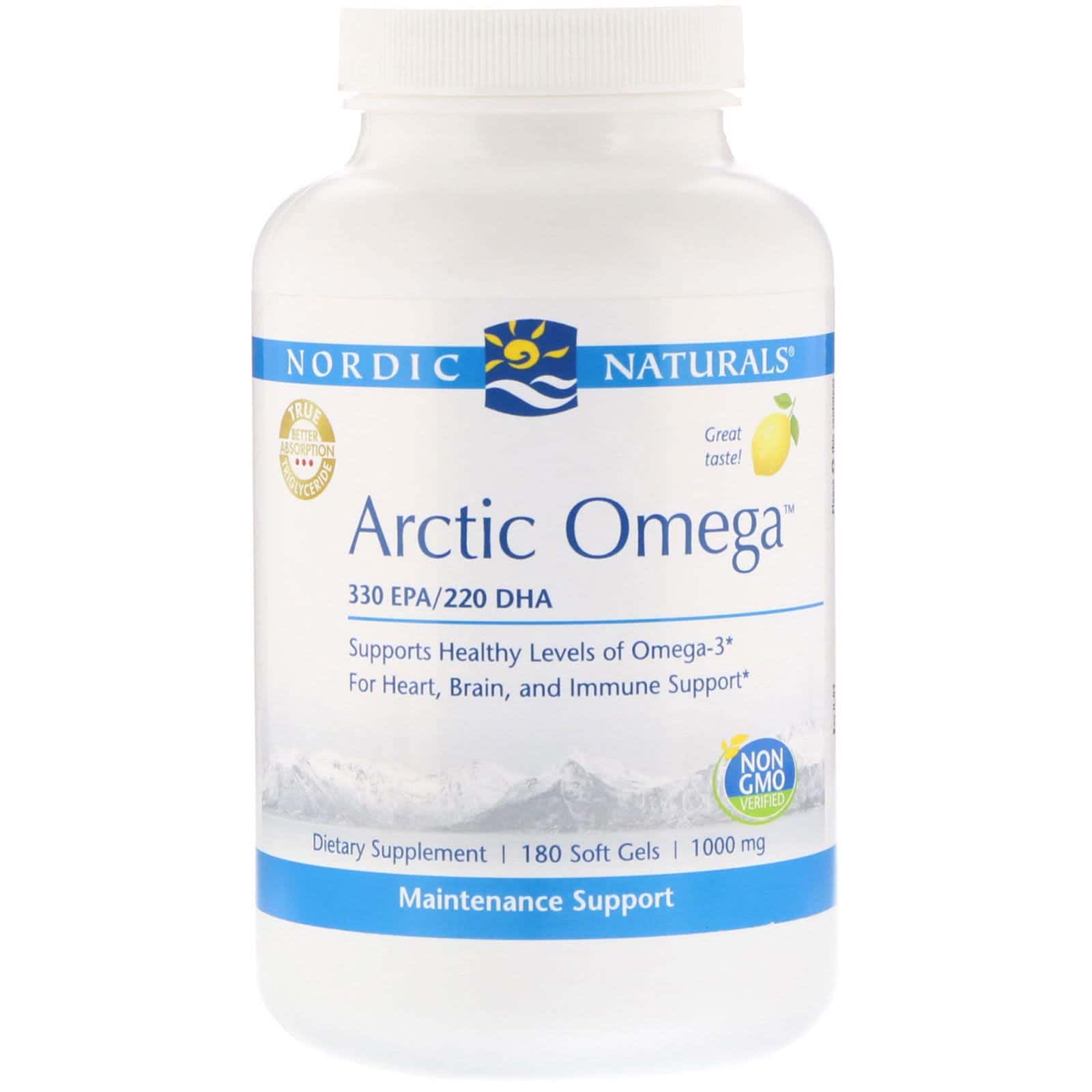 Nordic Naturals, Arctic Omega, Lemon , 1,000 mg, 180 Soft Gels