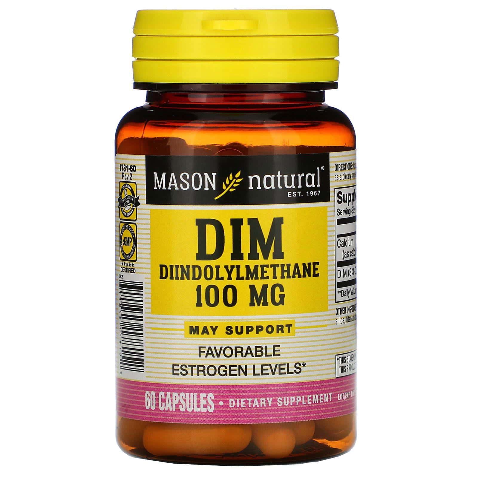 Mason Natural, DIM Diindolilometano, 100 mg, 60 cápsulas