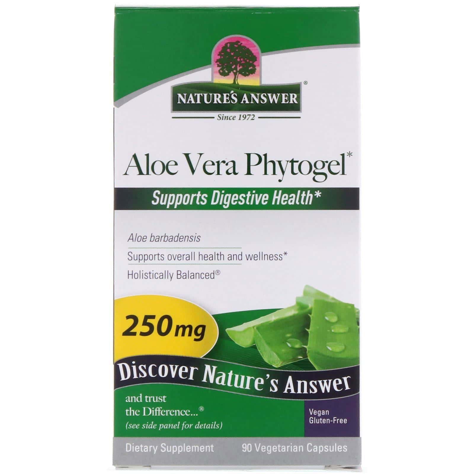 Nature's Answer, Aloe Vera Fitogel, 250 mg, 90 Cápsulas Vegetales