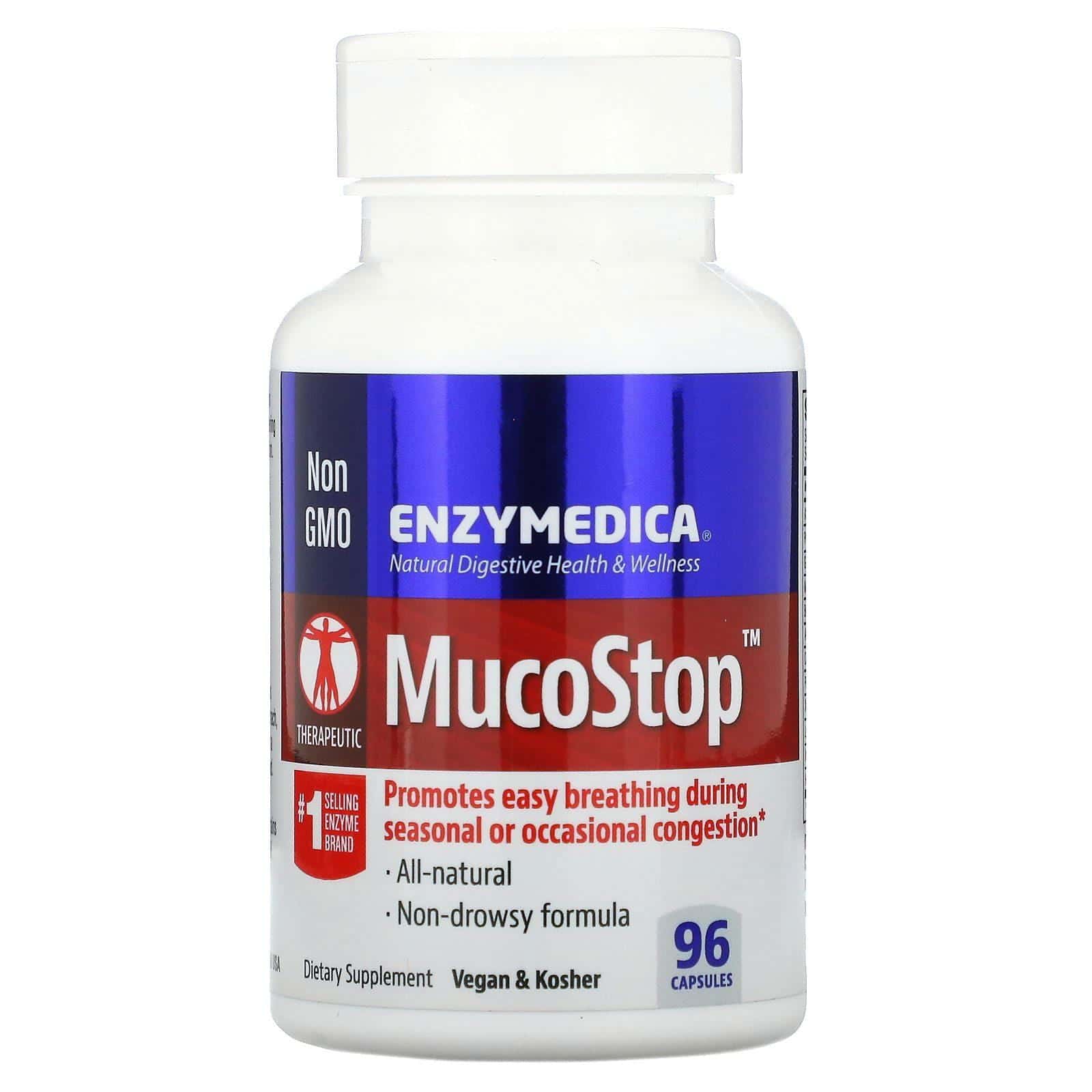 Enzymedica, MucoStop, 96 cápsulas