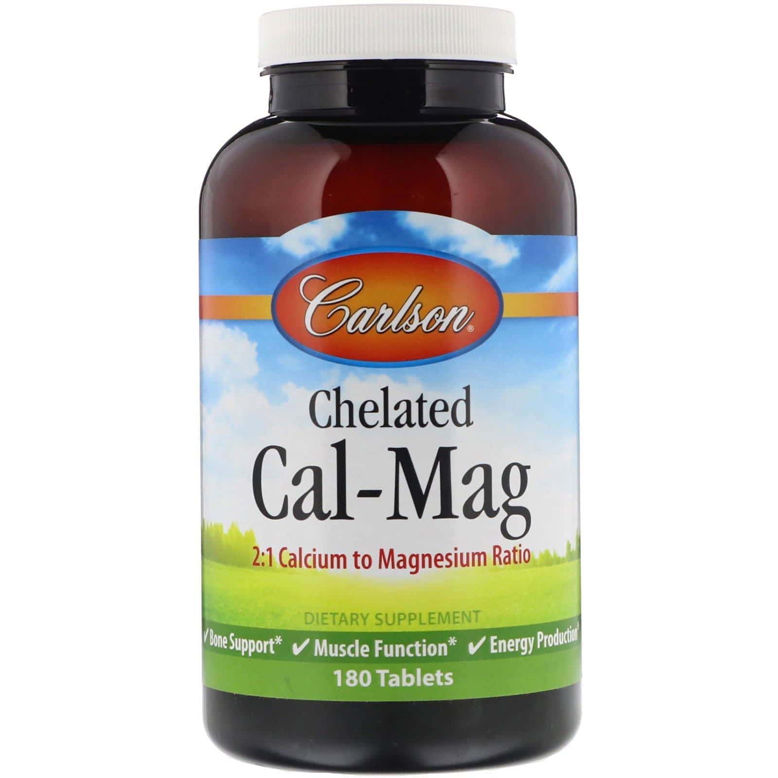 Carlson Labs, Cal-Mag Quelados, 180 comprimidos