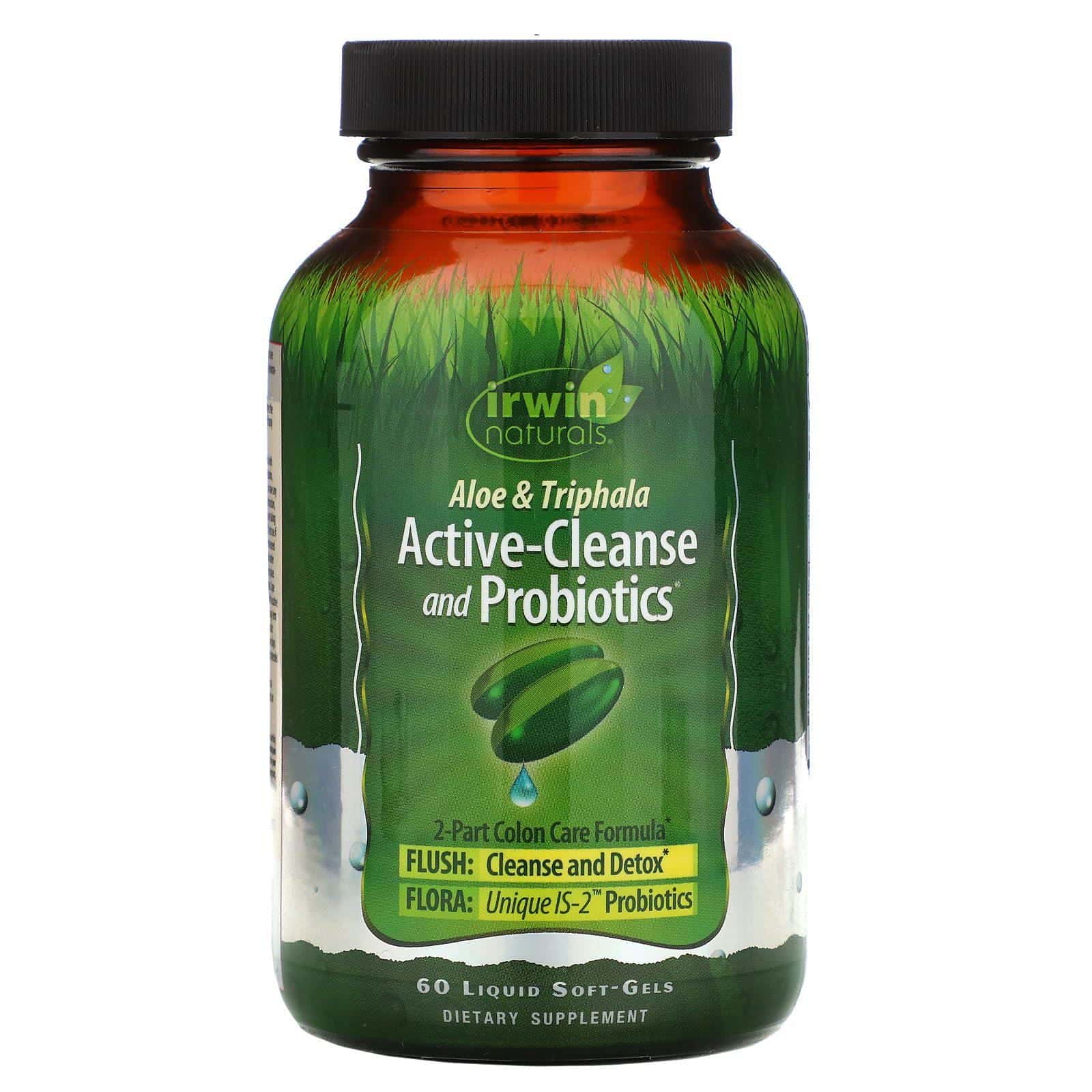 Irwin Naturals, Aloe & Triphala Active-Cleanse and Probiotics, 60 Geles Líquidos Suaves