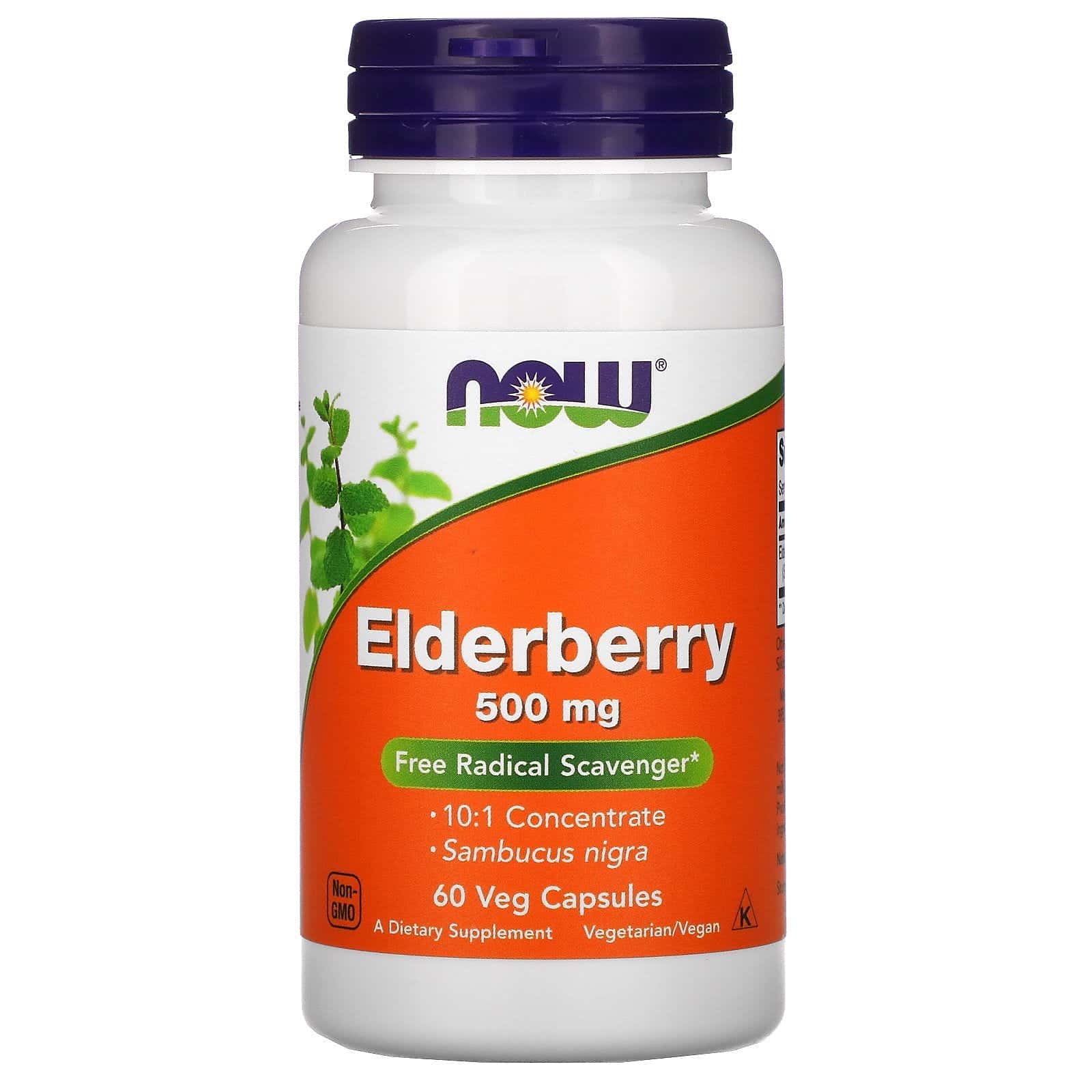 Now Foods, Baya de saúco, 500 mg, 60 cápsulas vegetales