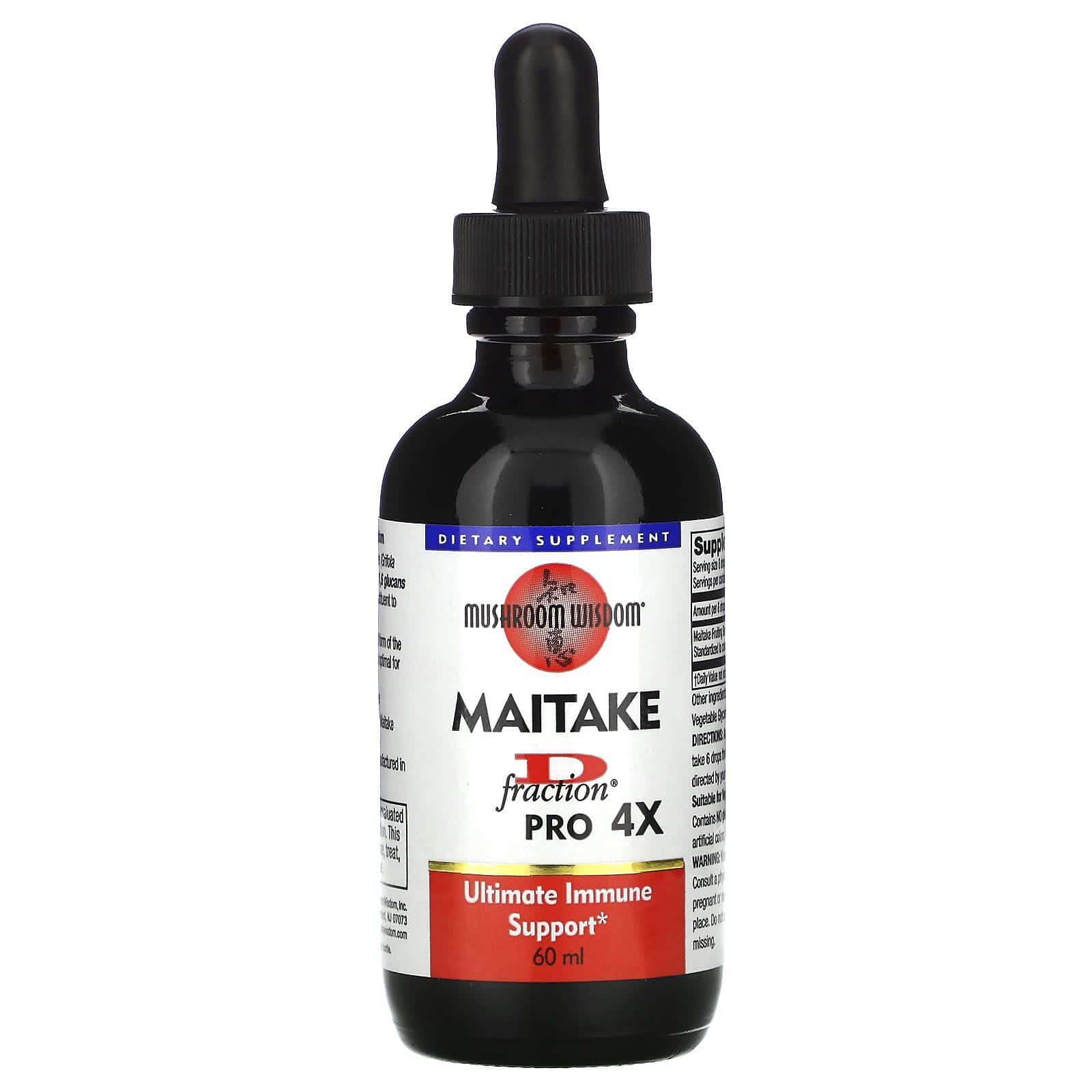 Mushroom Wisdom, Maitake D-Fraction, Suplemento alimentario, 4 veces más, 60 ml