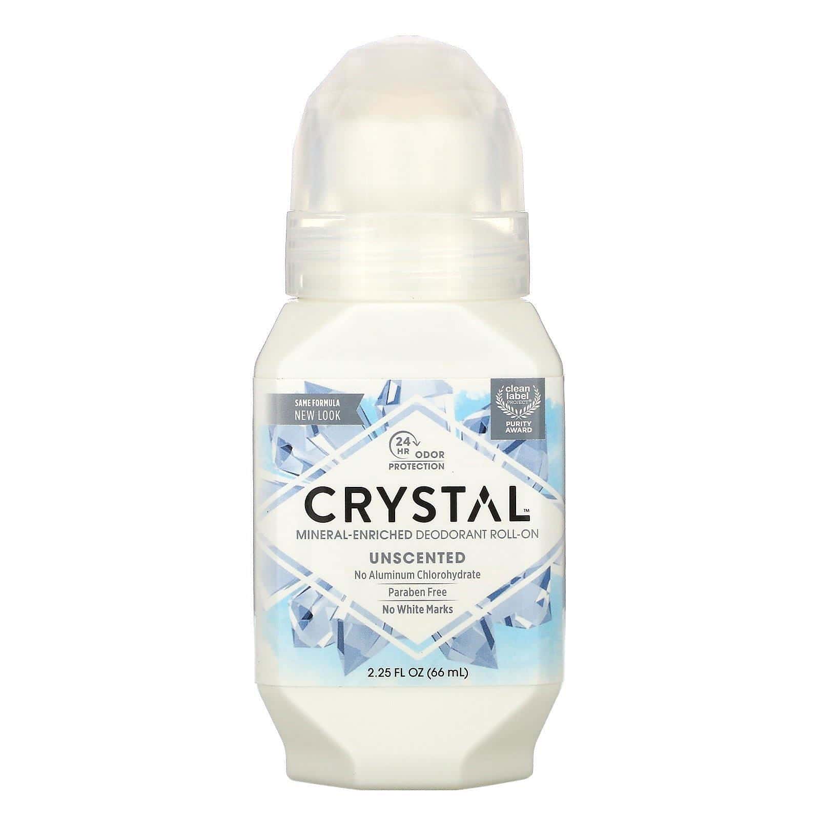 Crystal Body Deodorant, Desodorante mineral roll-on, sin aroma, 2.25 fl oz (66 ml)