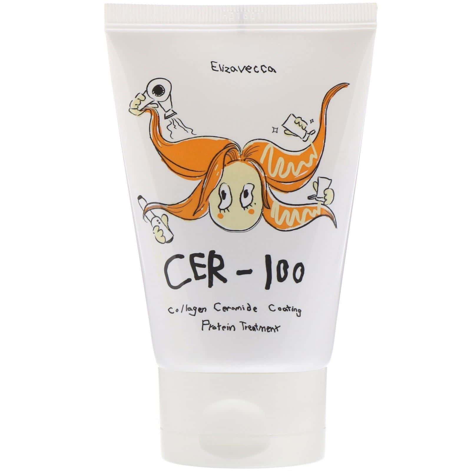 Elizavecca, CER-100, Tratamiento de proteínas para el cabello con mascarilla de colágeno y ceramidas, 3,38 oz. líq. (100 ml)