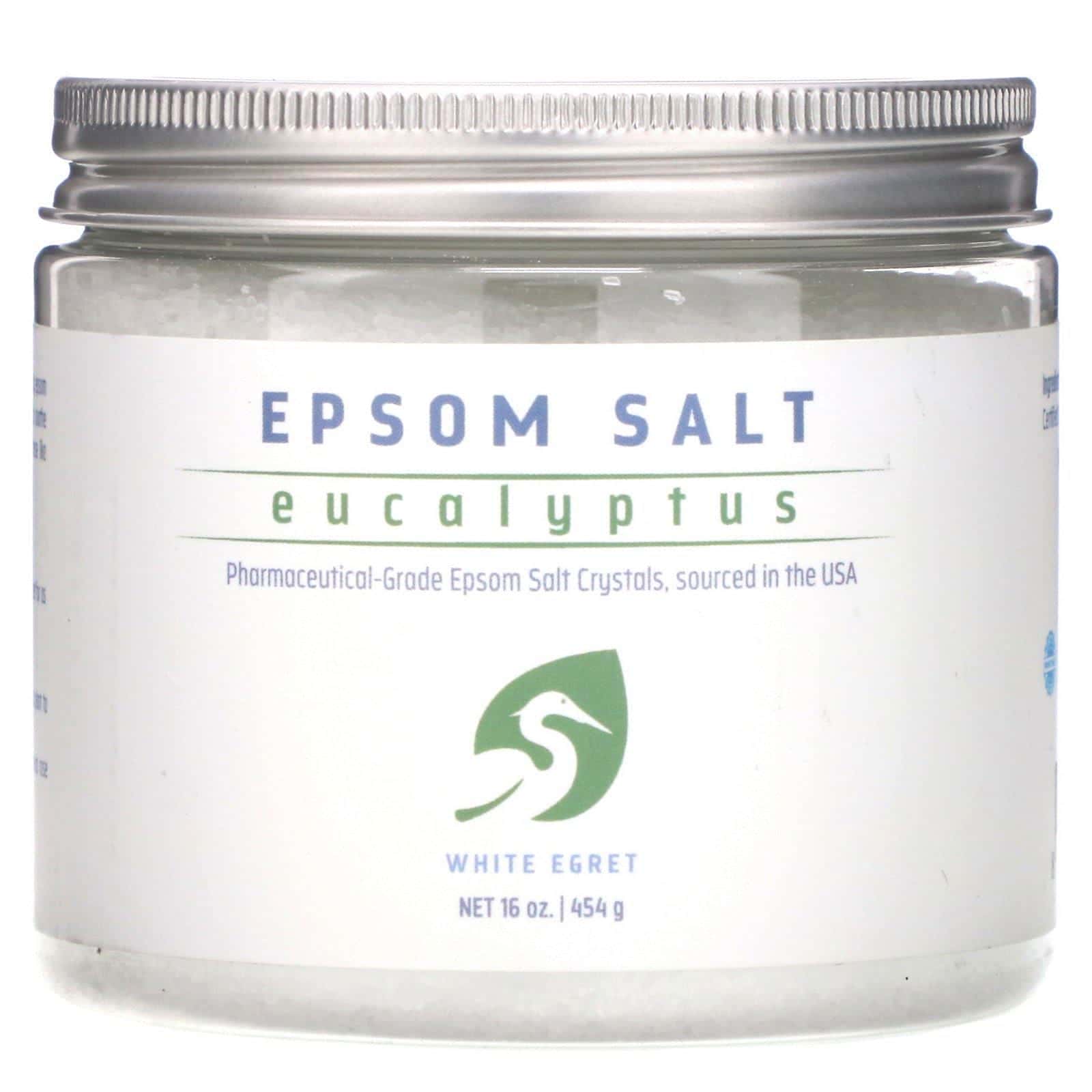White Egret Personal Care, Sal de Epsom, eucalipto, 16 oz (454 g)
