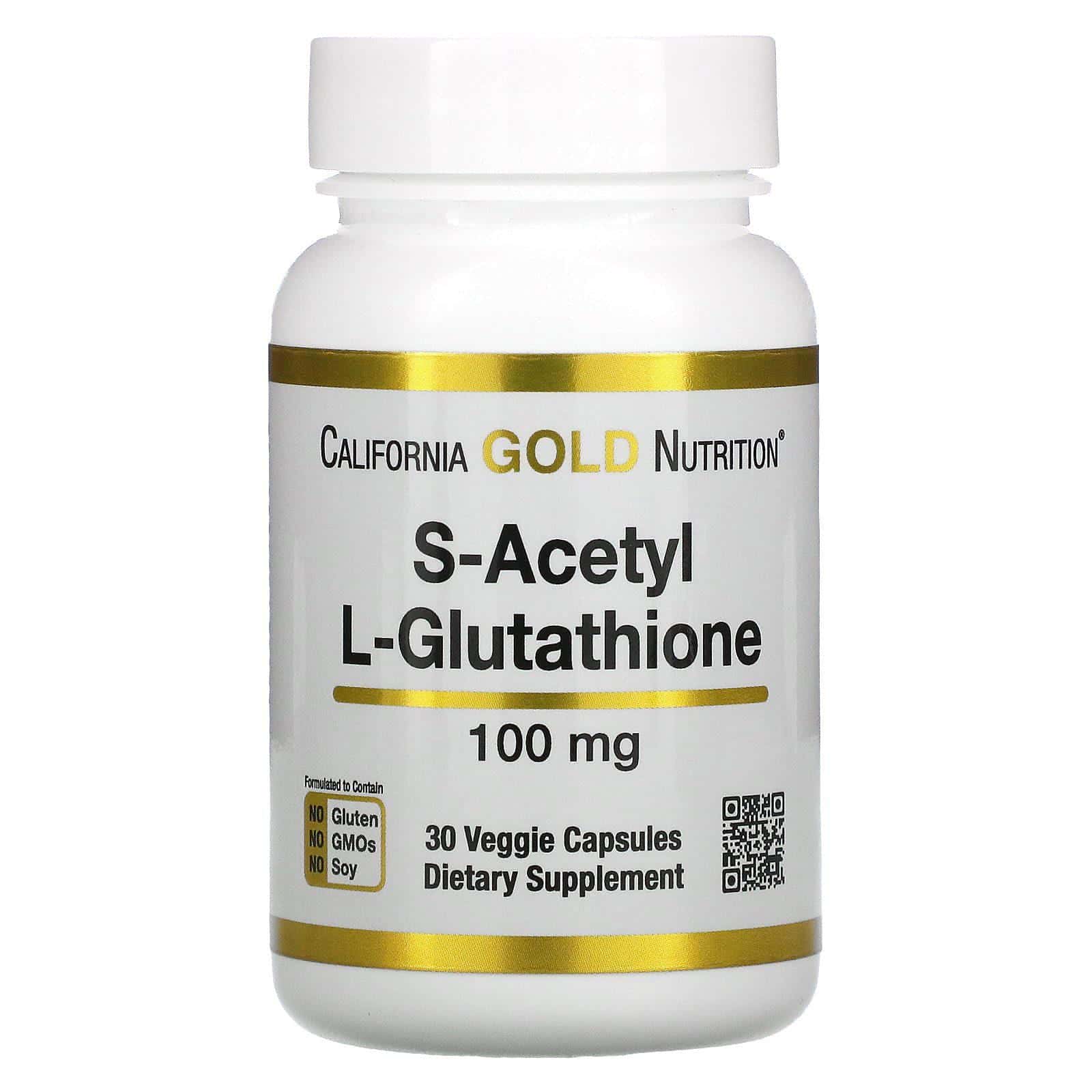 California Gold Nutrition, S-acetil-L-glutatión, 100 mg, 30 cápsulas vegetales