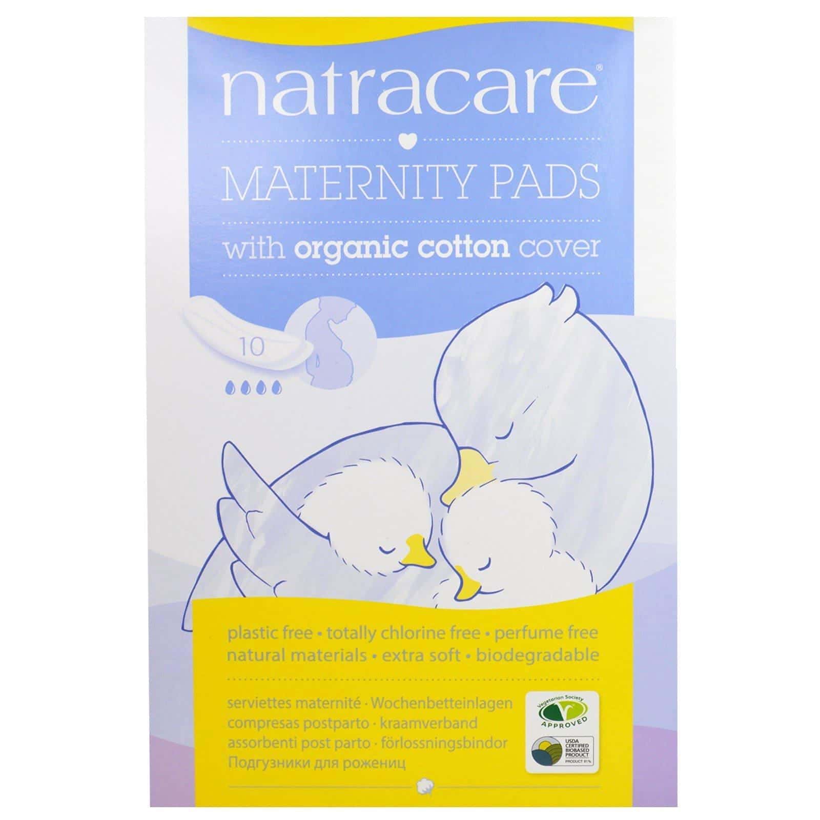 Natracare, Compresas posparto con cubierta de algodón orgánico, 10 compresas