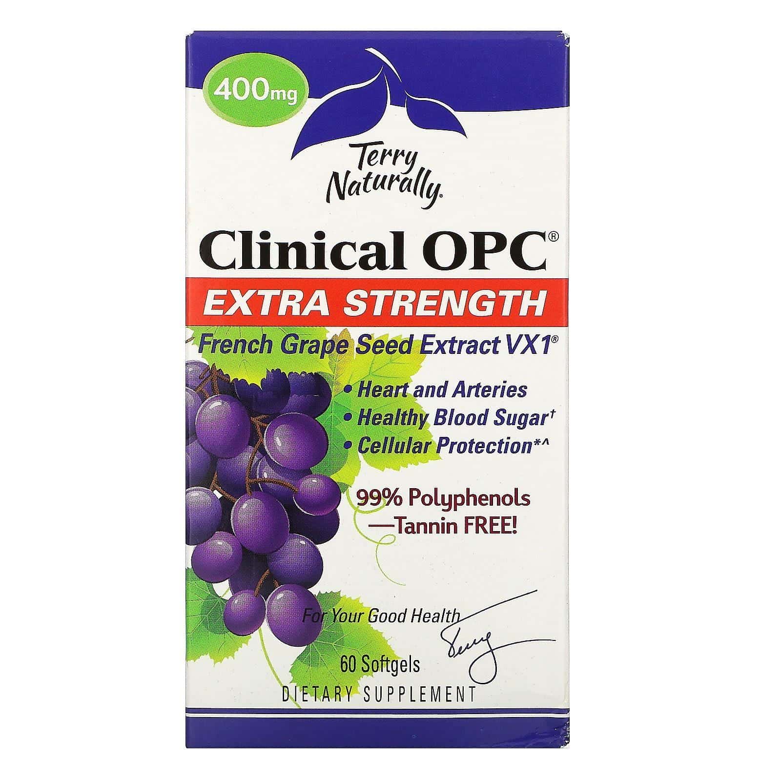 Terry Naturally, Clinical OPC, Potencia extra, 400 mg, 60 cápsulas blandas