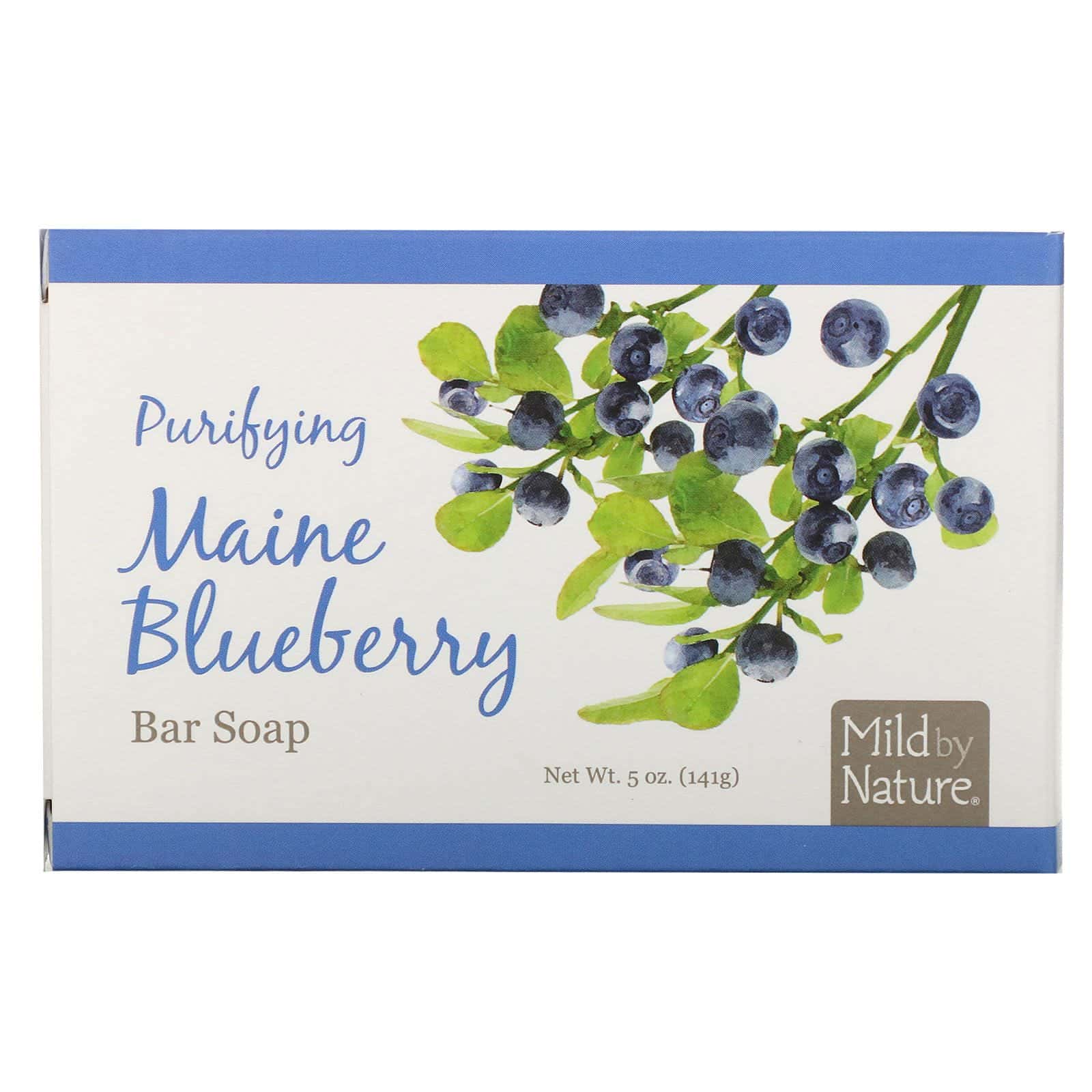 Mild By Nature, Jabón de barra purificante, Arándano azul de Maine, 5 oz (141 g)