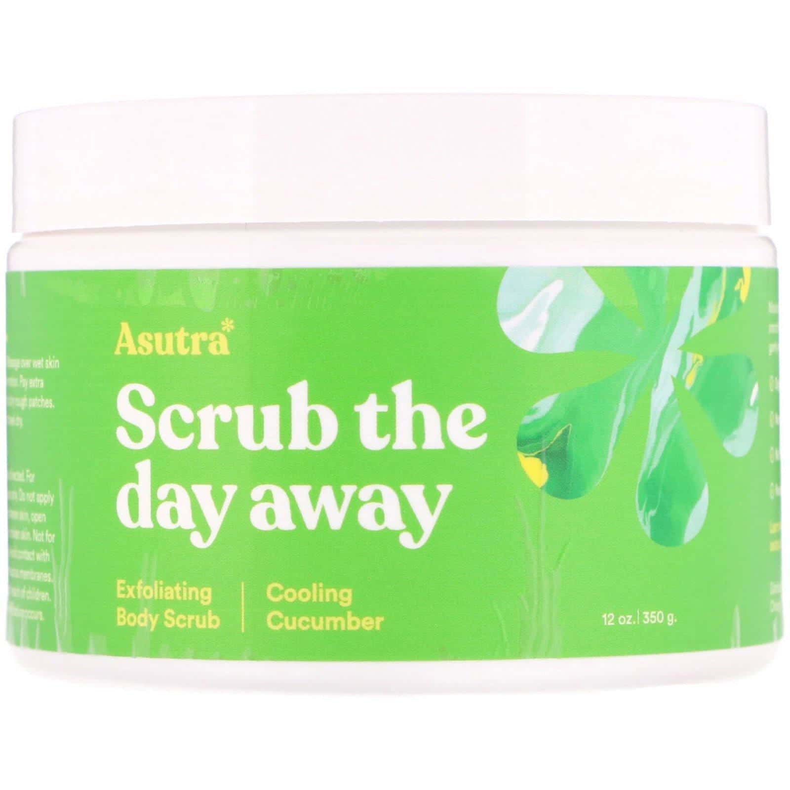 Asutra, Exfóliate el día entero, exfoliante corporal, pepino refrescante, 12 oz (350 g)