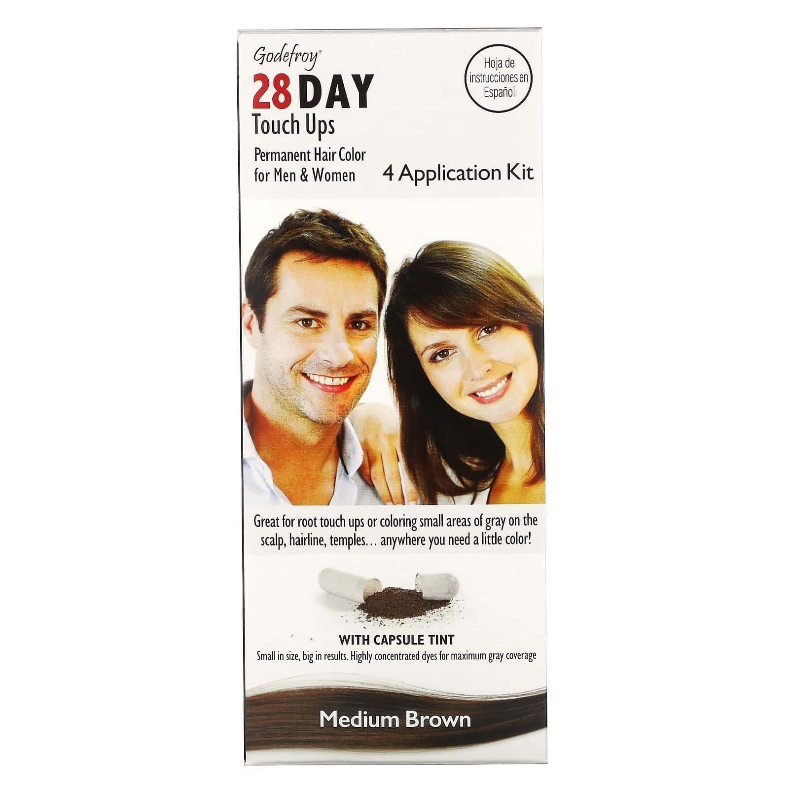 Godefroy, 28 Day Touch Ups, Medium Brown, 4 Application Kit