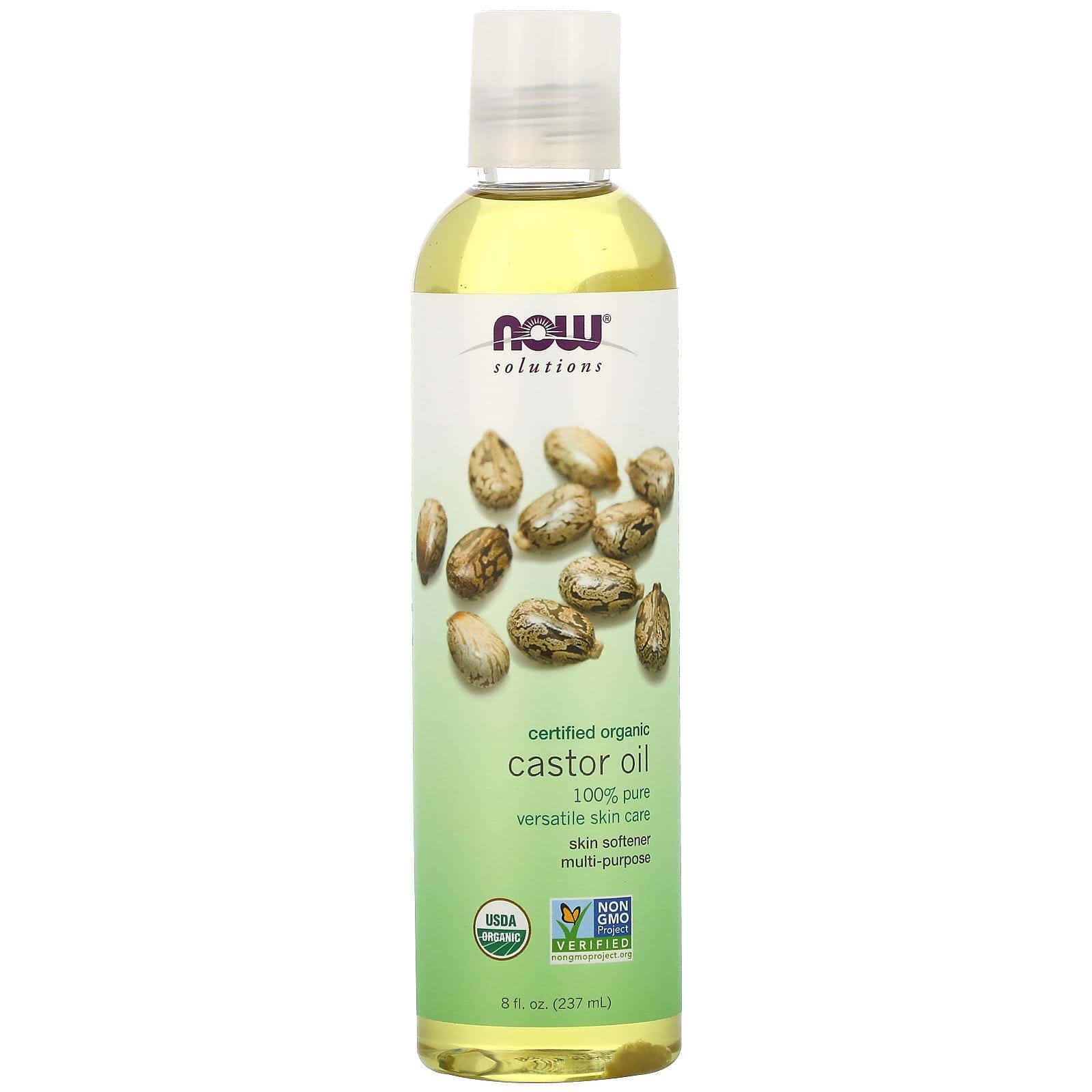 Now Foods, Soluciones, Aceite de ricino orgánico certificado, 8 fl oz (237 ml)
