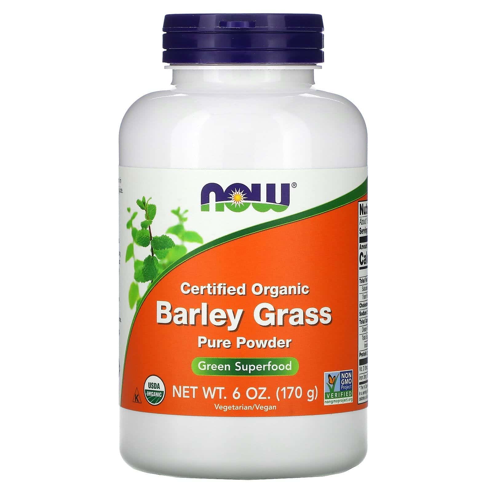 Now Foods, Polvo de hierba de cebada orgánica certificada pura, 170 g (6 oz)