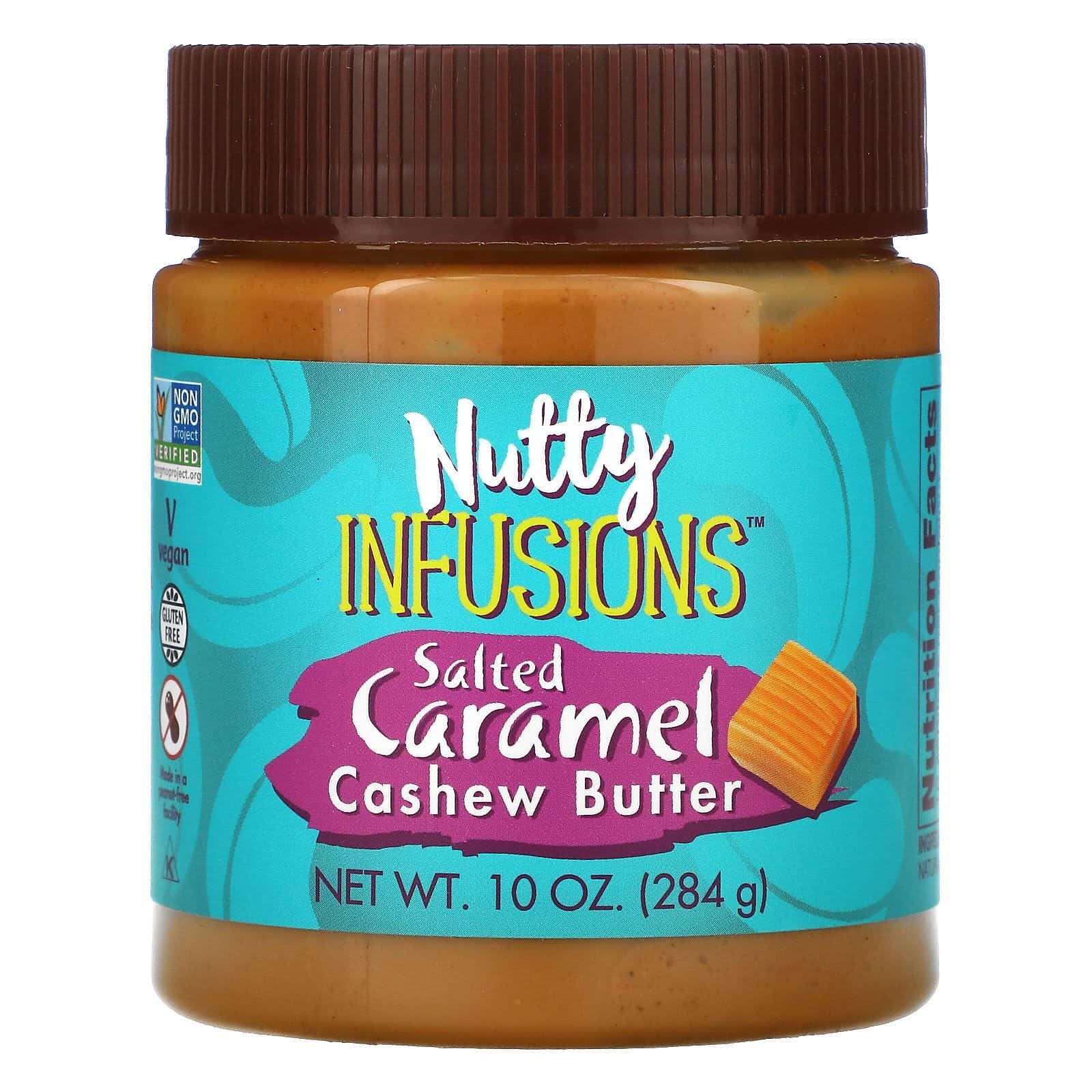 Now Foods, Ellyndale Naturals, Nutty Infusions, Manteca de castaña de cajú y caramelo con sal, 284 g (10 oz)