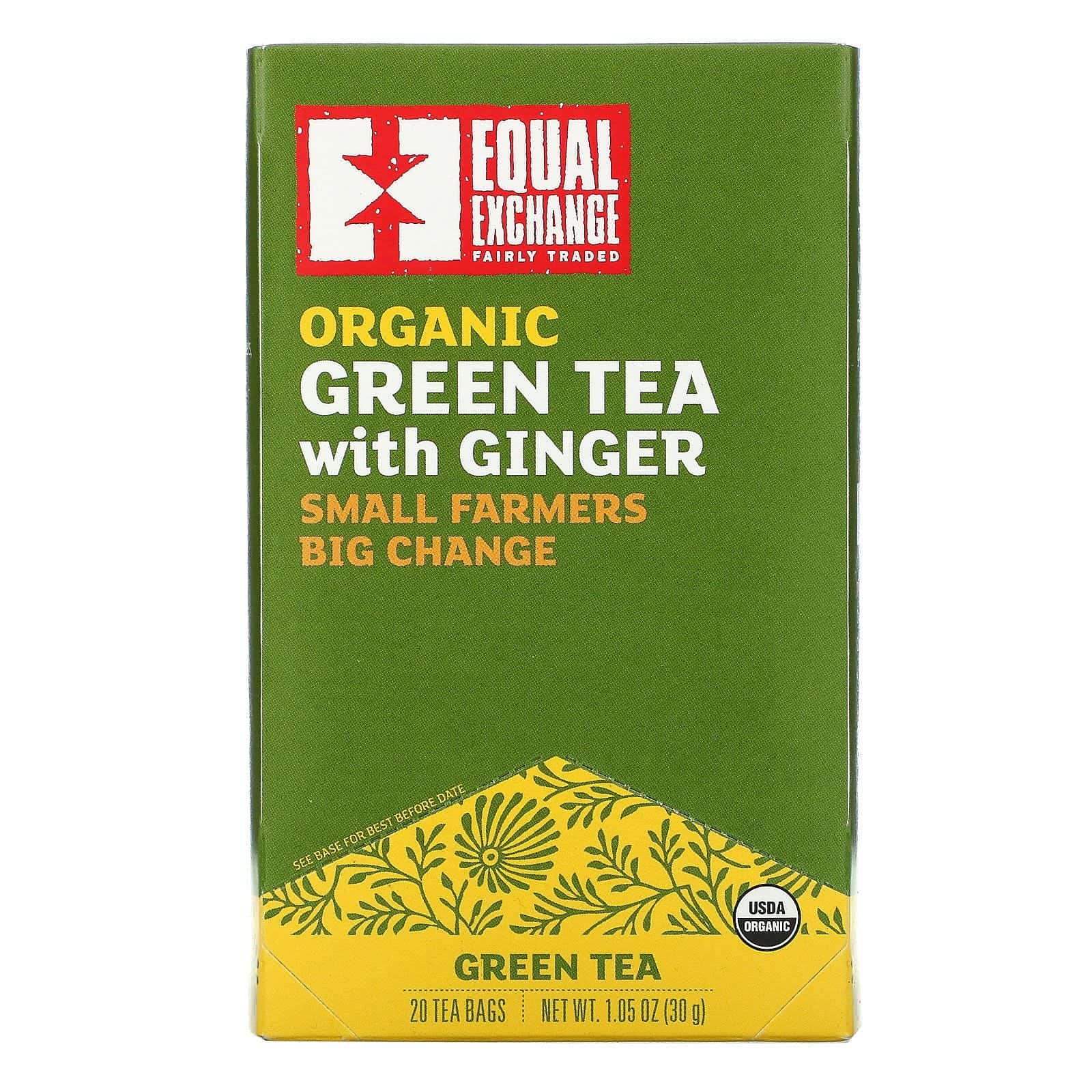 Equal Exchange, Organic Green Tea With Ginger, 20 Tea Bags, 1.05 oz ( 30 g)