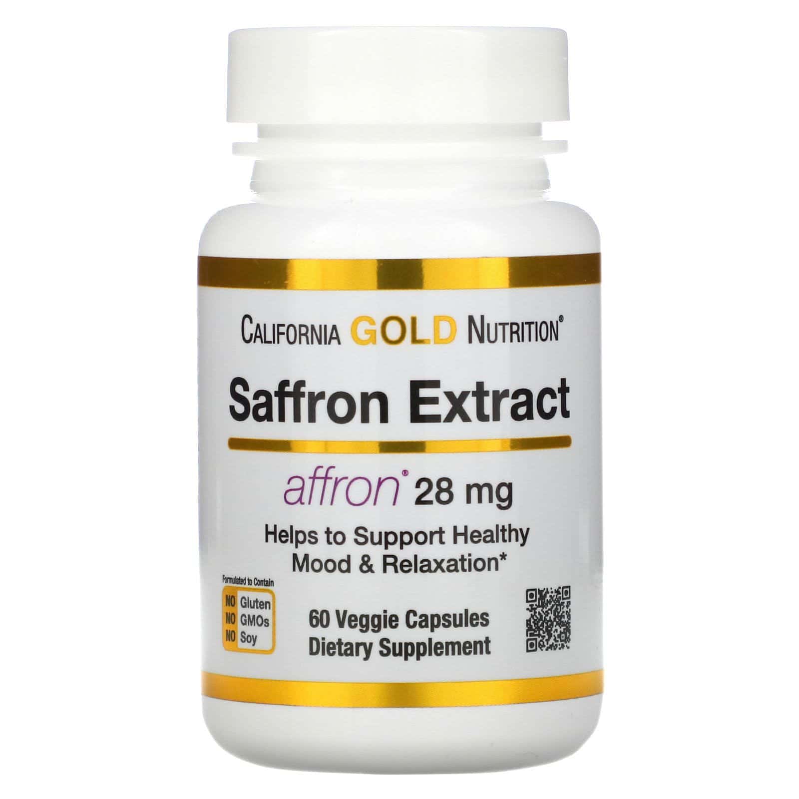 California Gold Nutrition, Extracto de azafrán con Affron, 28 mg, 60 cápsulas vegetales