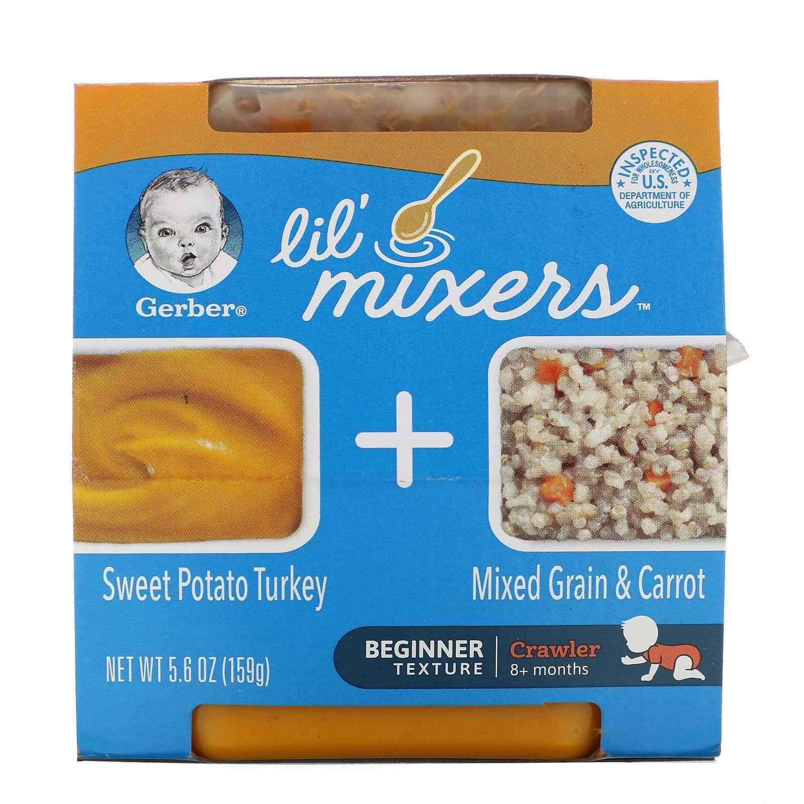 Gerber, Lil' Mixers, 8+ Months, Sweet Potato Turkey With Mixed Grain & Carrot, 5.6 oz (159 g)