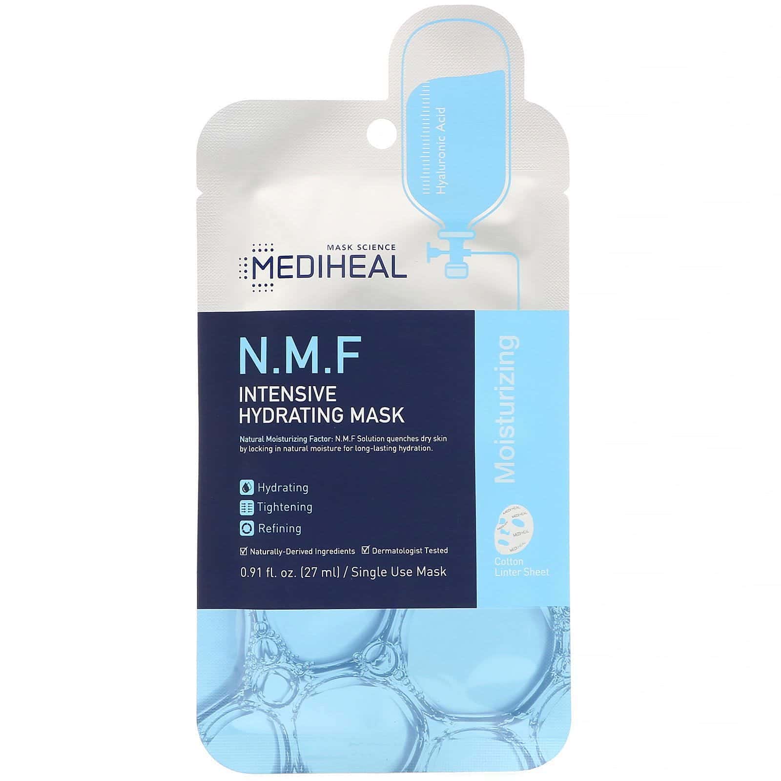 Mediheal, Mascarilla de hidratación intensa, FHN, 5 mascarillas, 27 ml (0,91 oz. líq.)