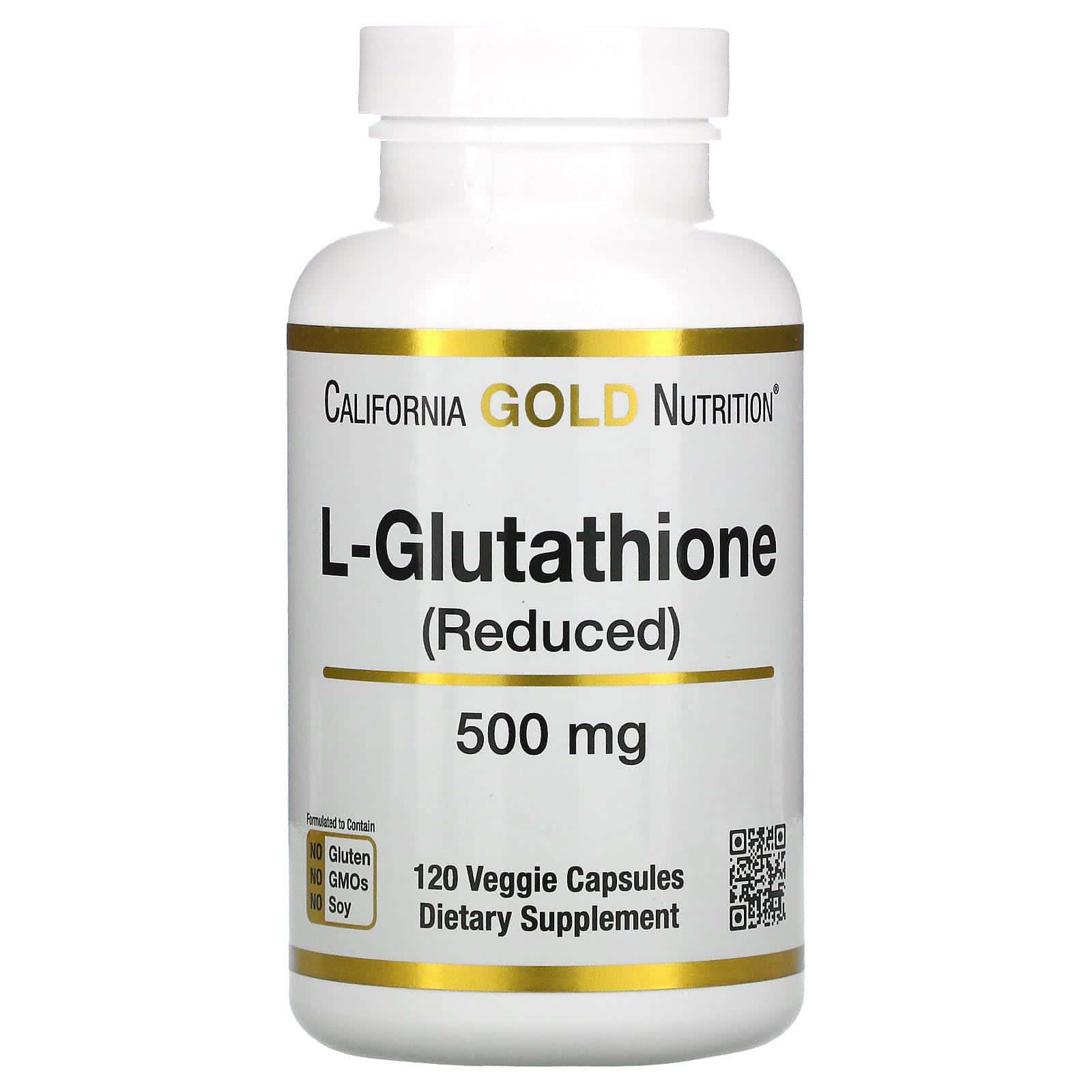 California Gold Nutrition, L-glutatión (reducido), 500 mg, 120 cápsulas vegetales