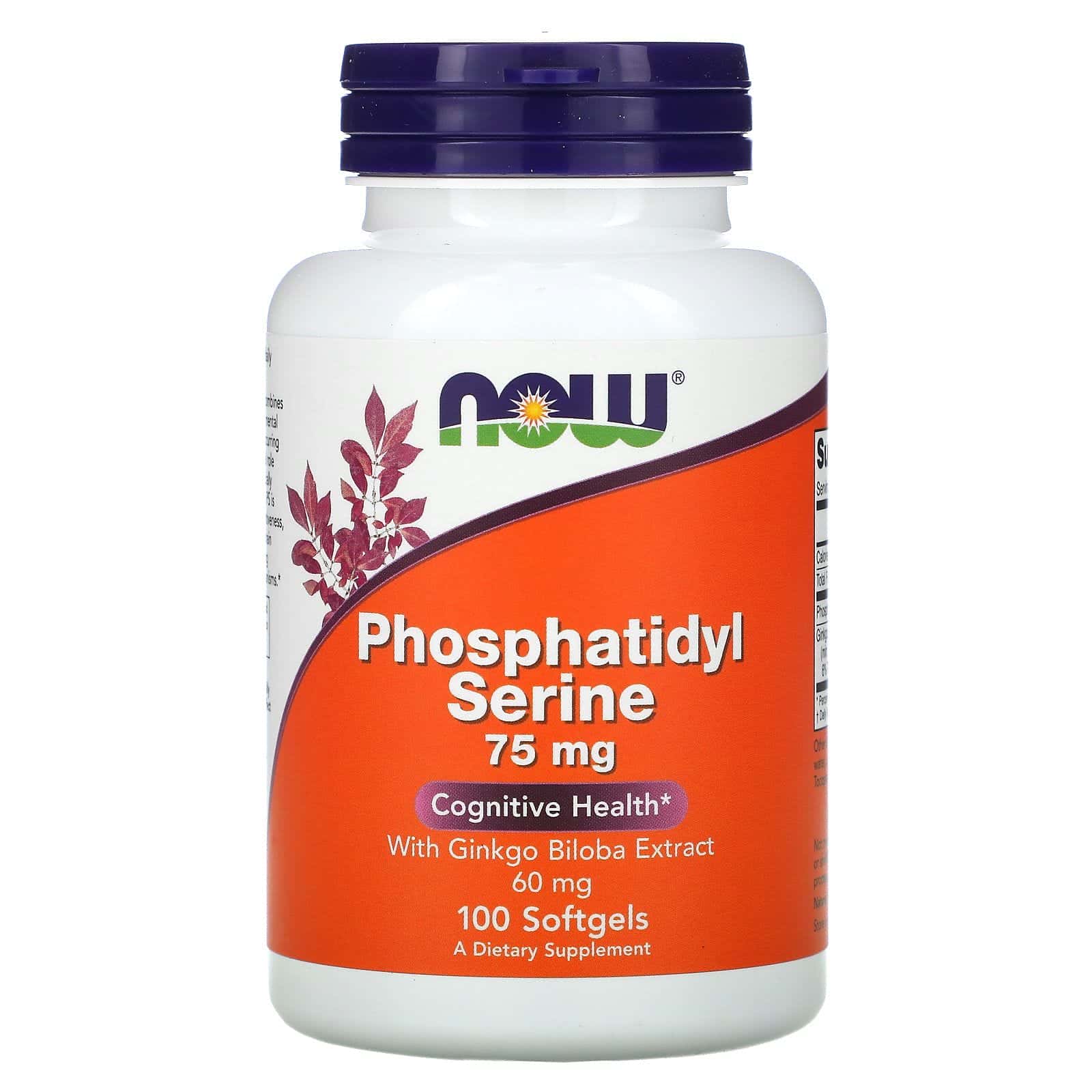 Now Foods, Phosphatidyl Serine with Ginkgo Biloba Extract, 75 mg, 100 Softgels