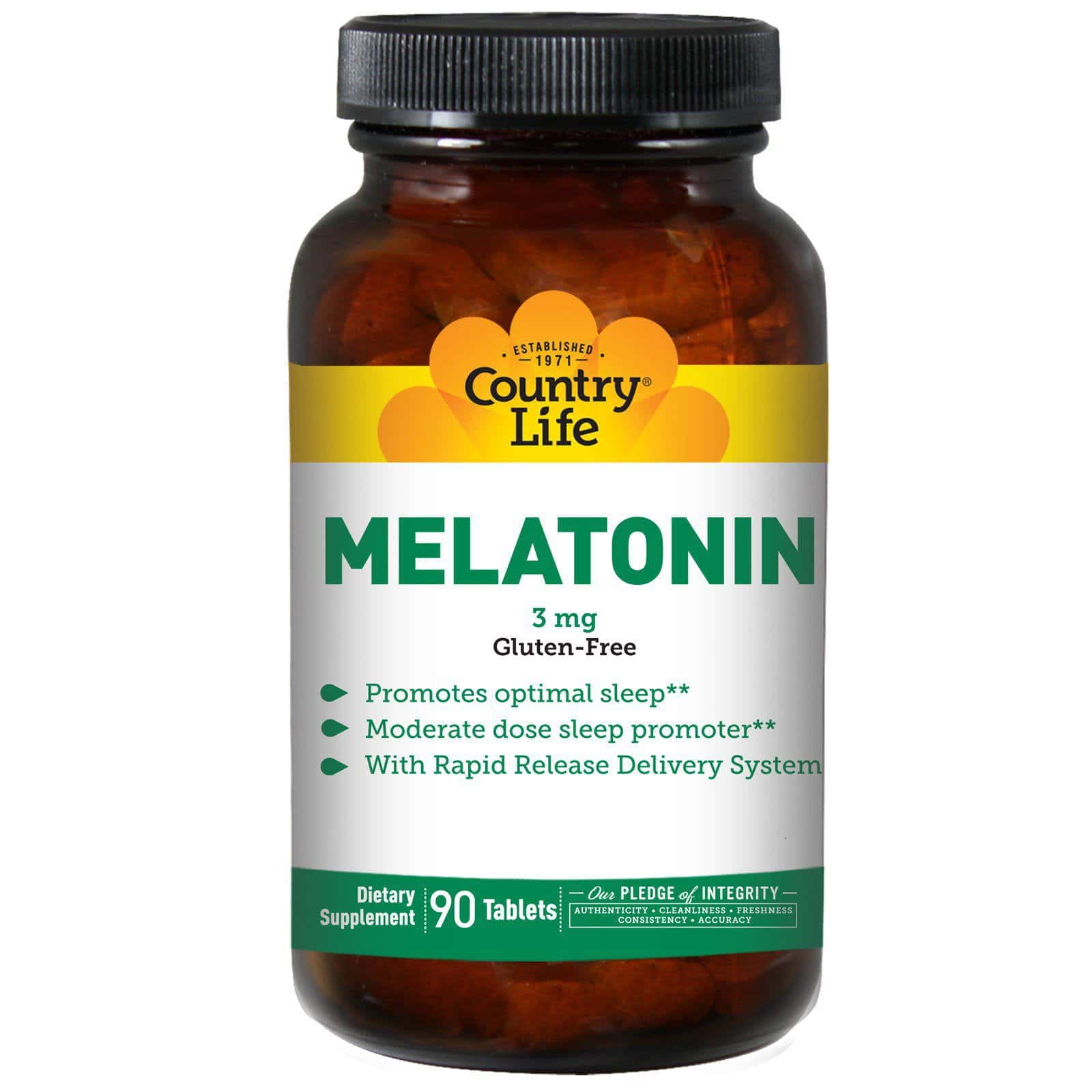Country Life, Melatonina, 3 mg, 90 Cápsulas