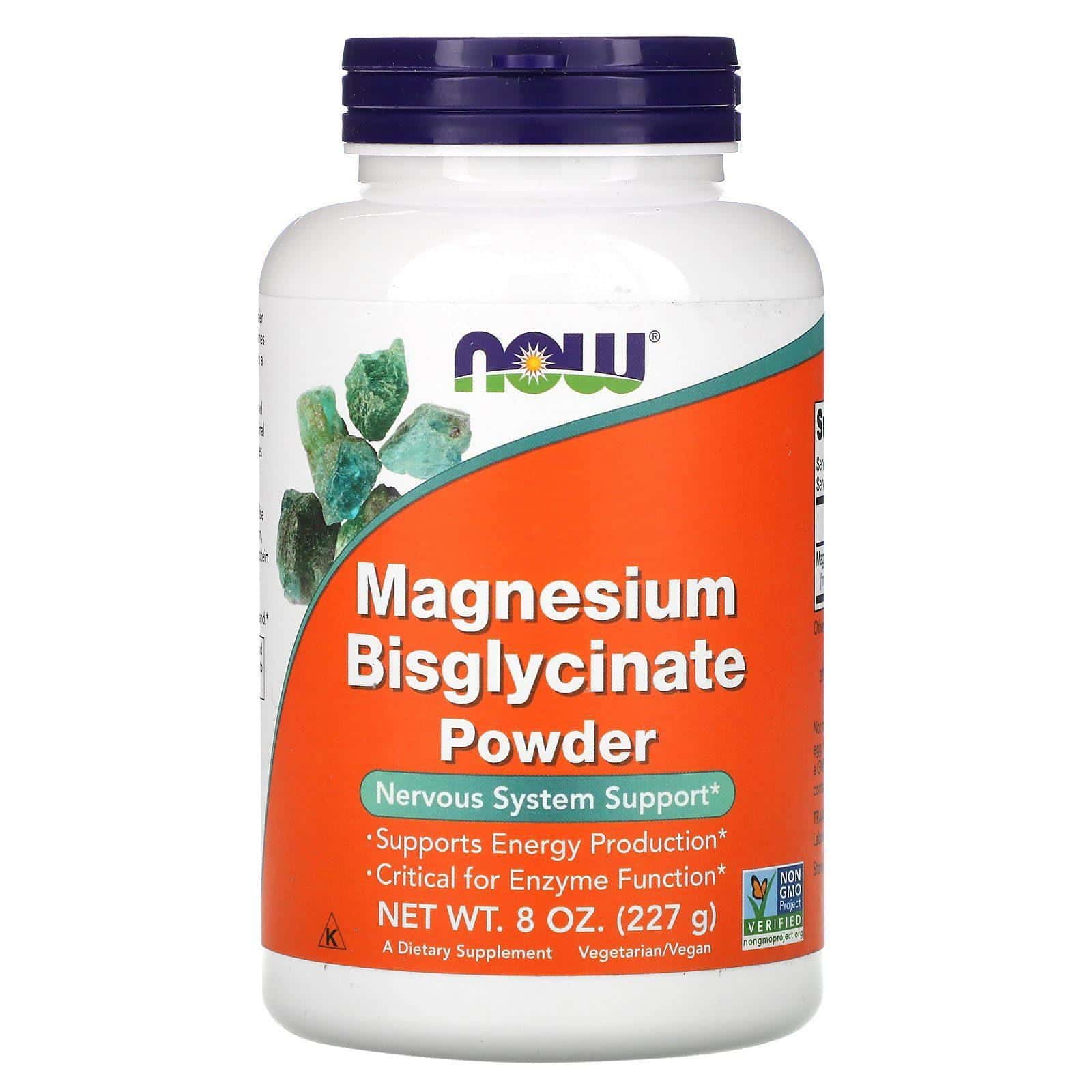 Now Foods, Polvo de bisglicinato de magnesio, 227 g (8 oz)