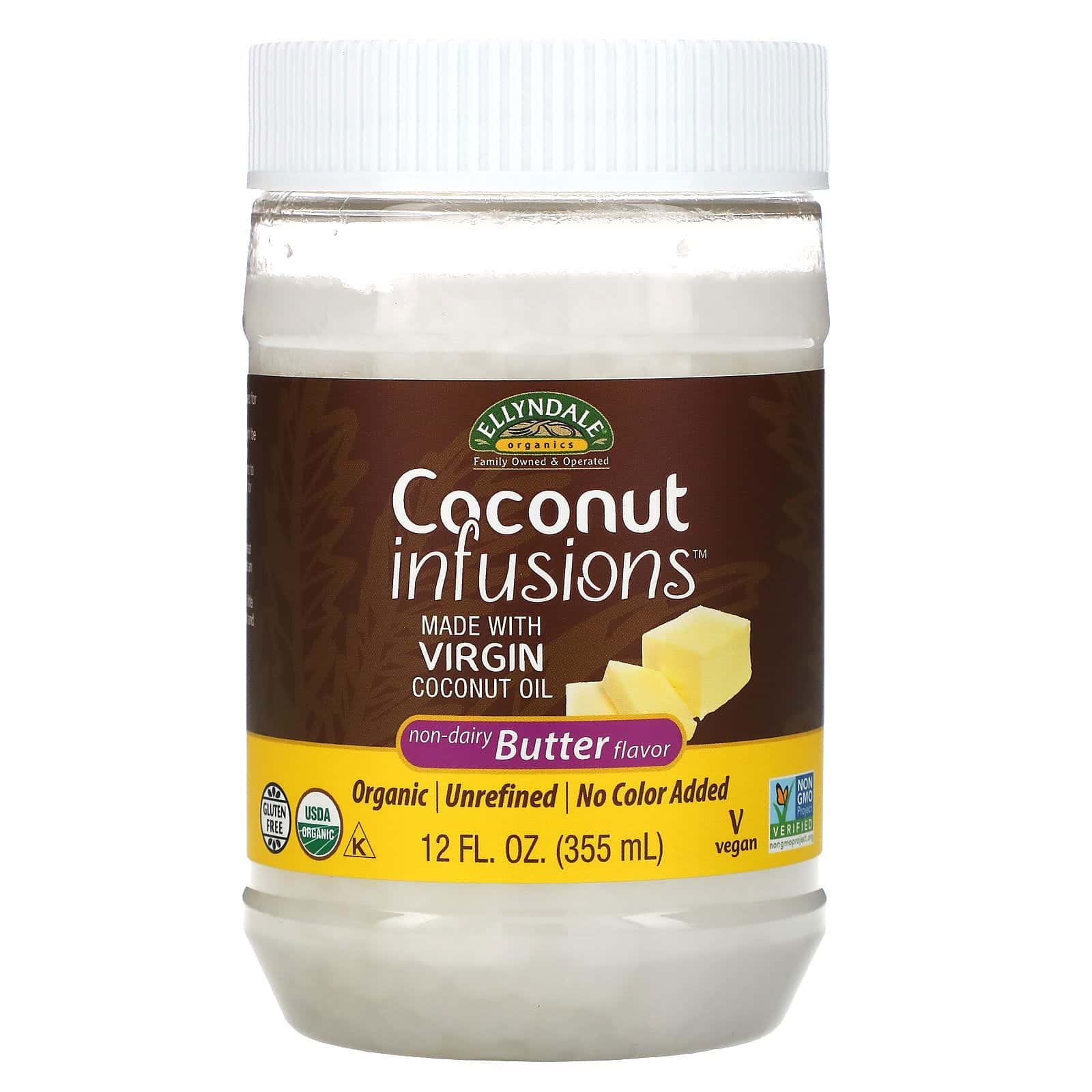 Now Foods, Ellyndale Naturals, Coconut Infusions, Saborizante no lácteo de manteca, 355 ml (12 oz. líq.)