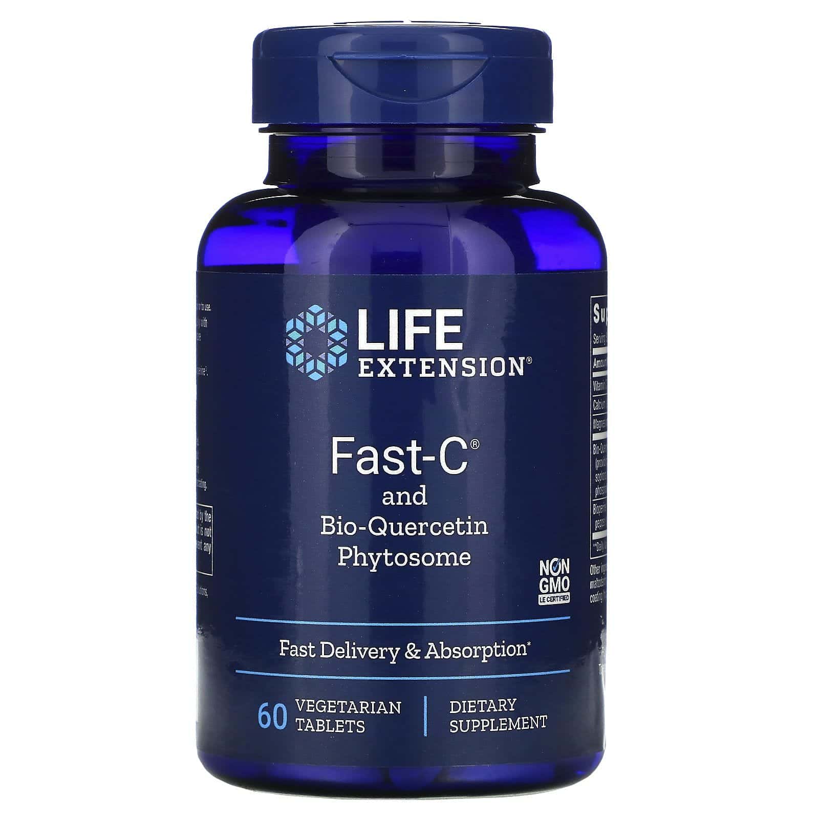 Life Extension, Fast-C y fitosoma de bioquercetina, 60 comprimidos vegetarianos