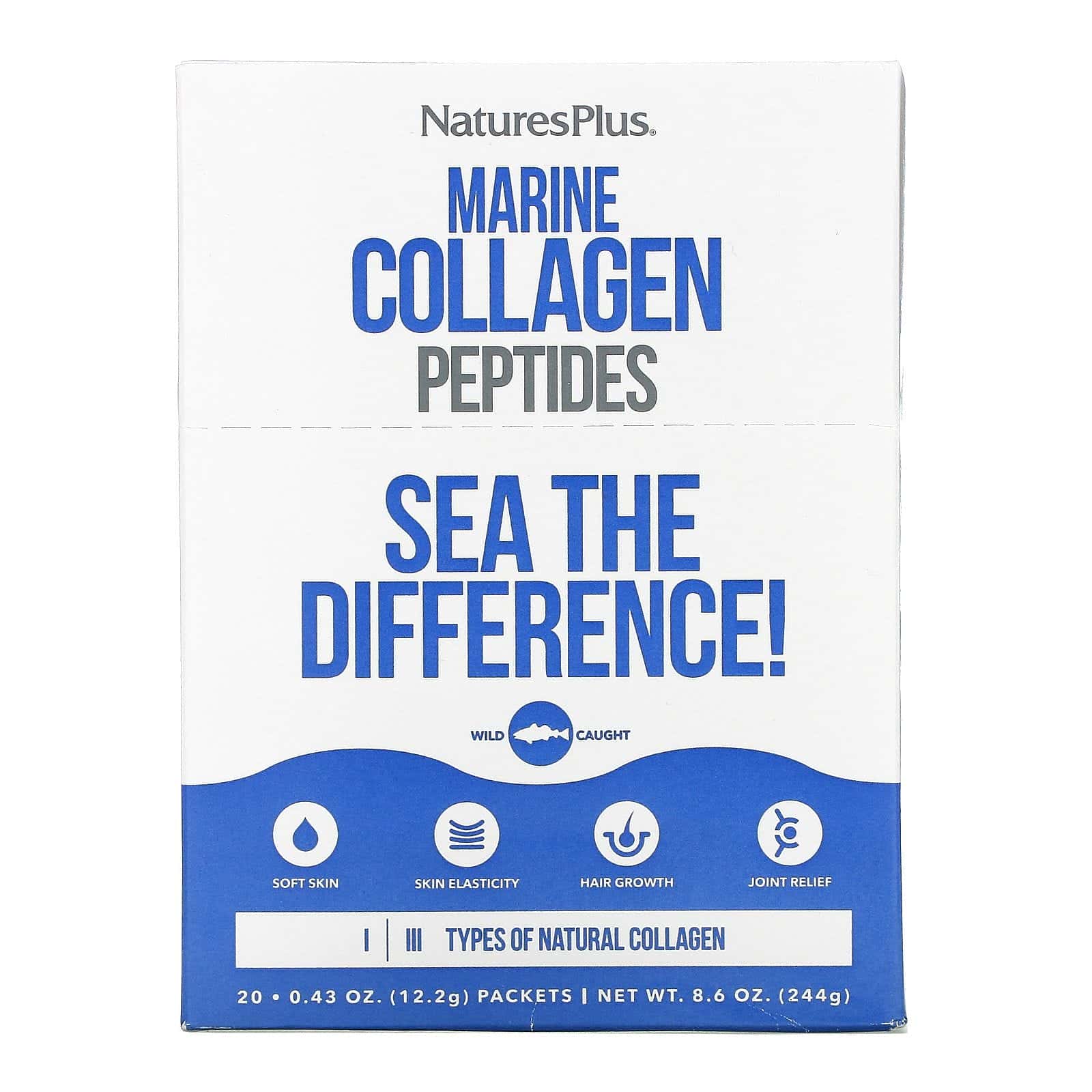 Nature's Plus, Marine Collagen Peptides, 20 Stick Packets, 0.43 oz (12.2 g) Each