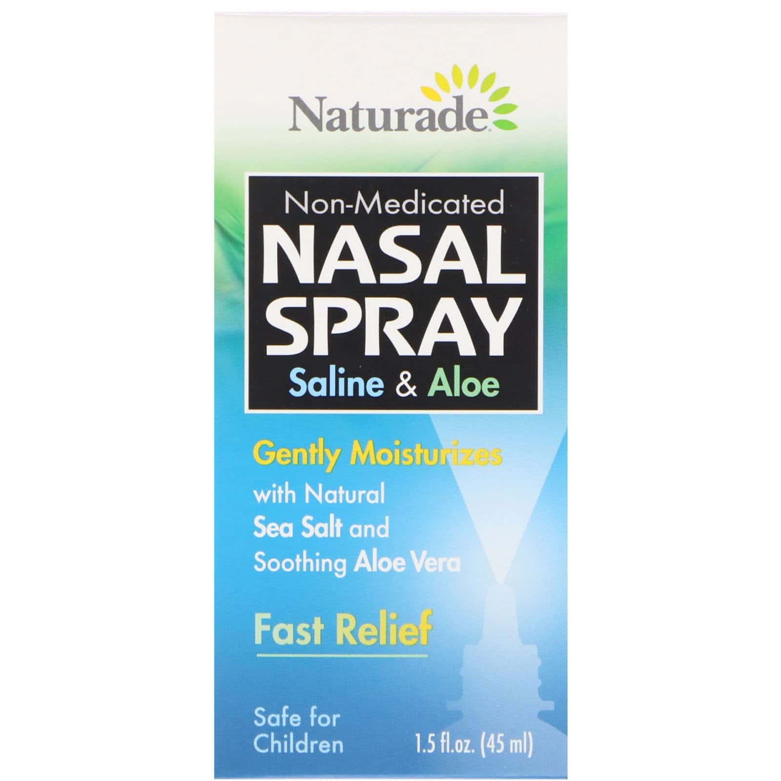 Naturade, Rociador Nasal, Solución Salina y Aloe, 1.5 fl oz (45 ml)