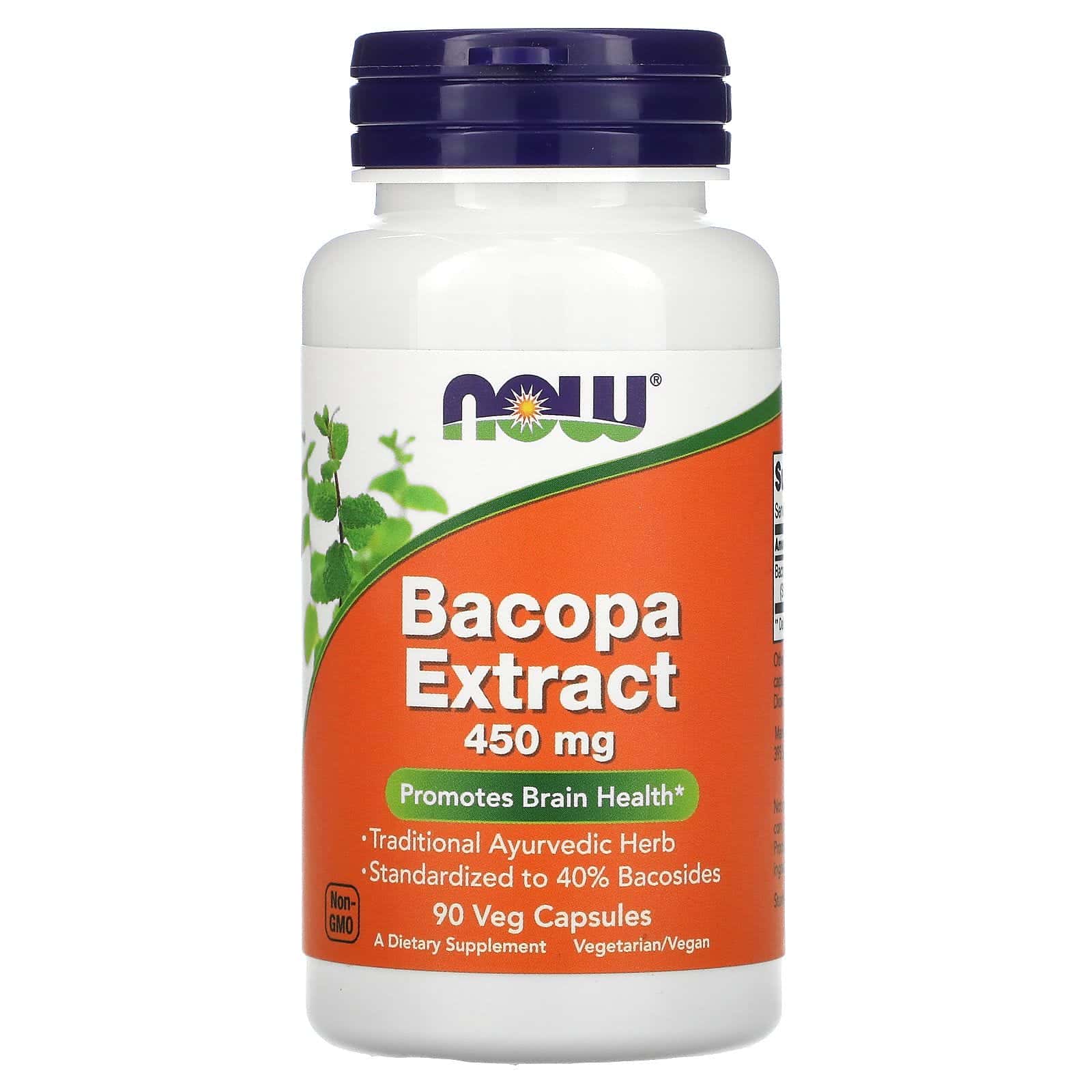 Now Foods, Extracto de bacopa, 450 mg, 90 cápsulas vegetarianas