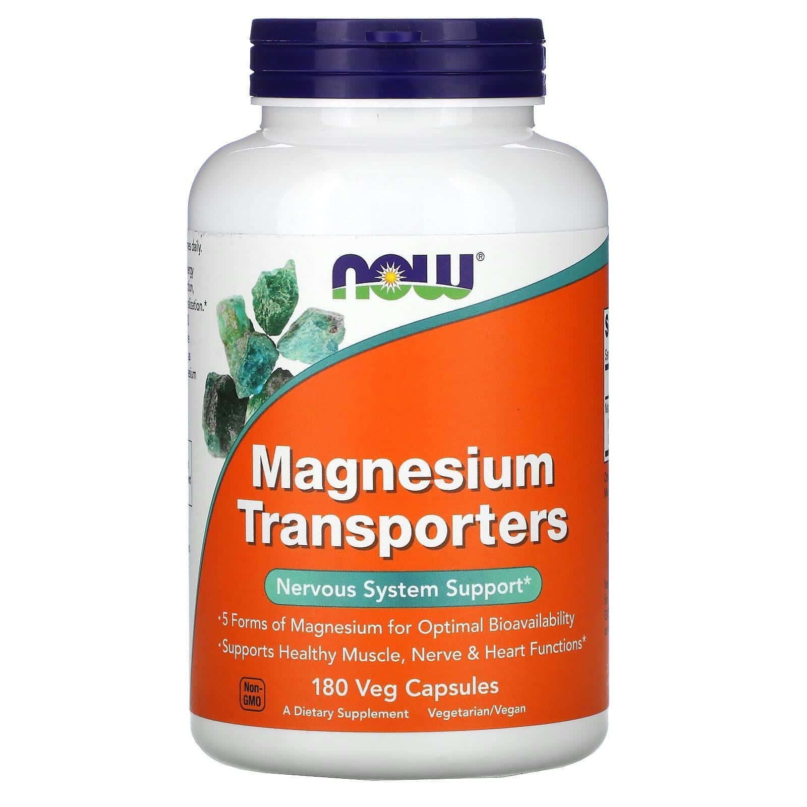 Now Foods, Magnesium Transporters, 180 cápsulas aptas para vegetarianos