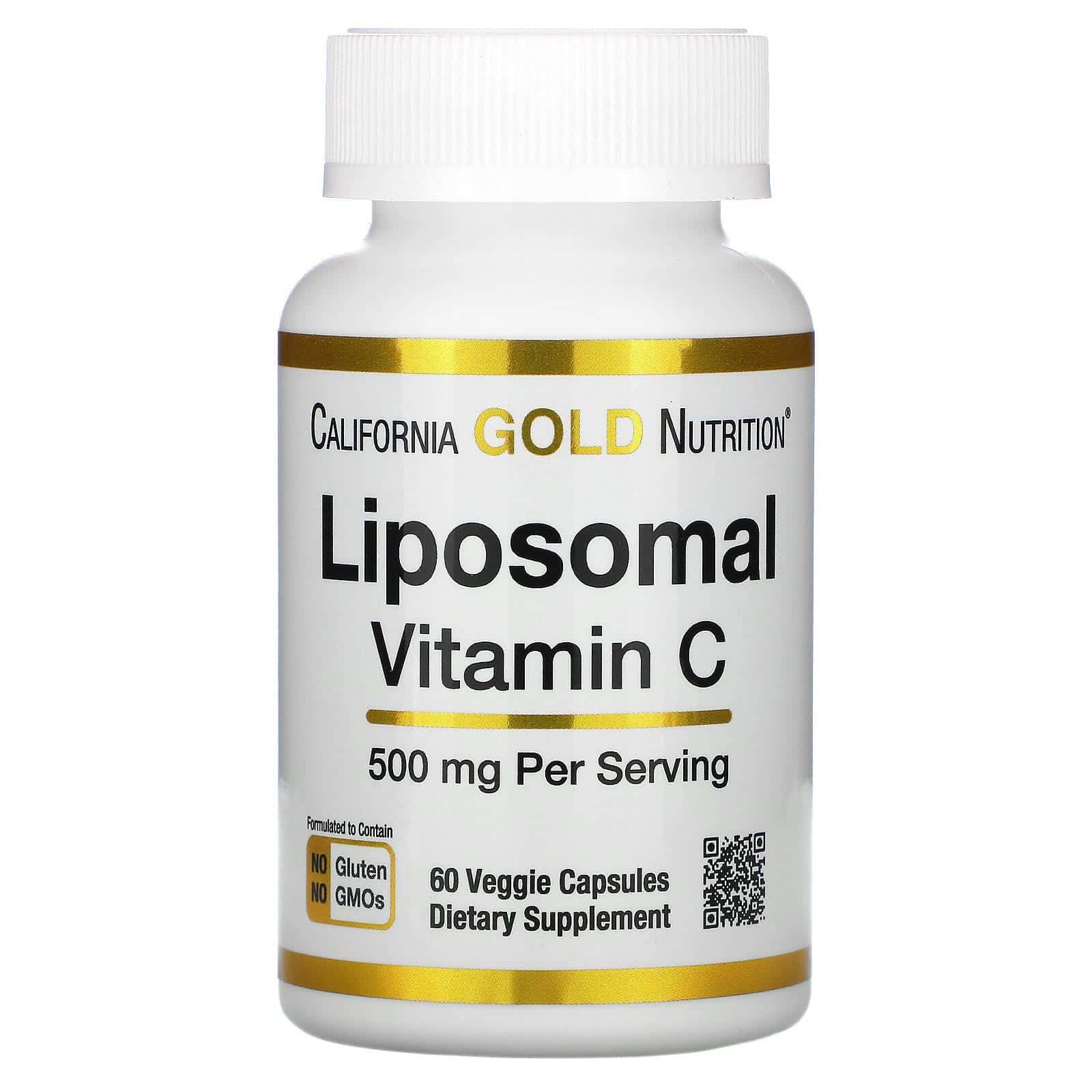 California Gold Nutrition, Vitamina C liposomal, 250 mg, 60 cápsulas vegetales