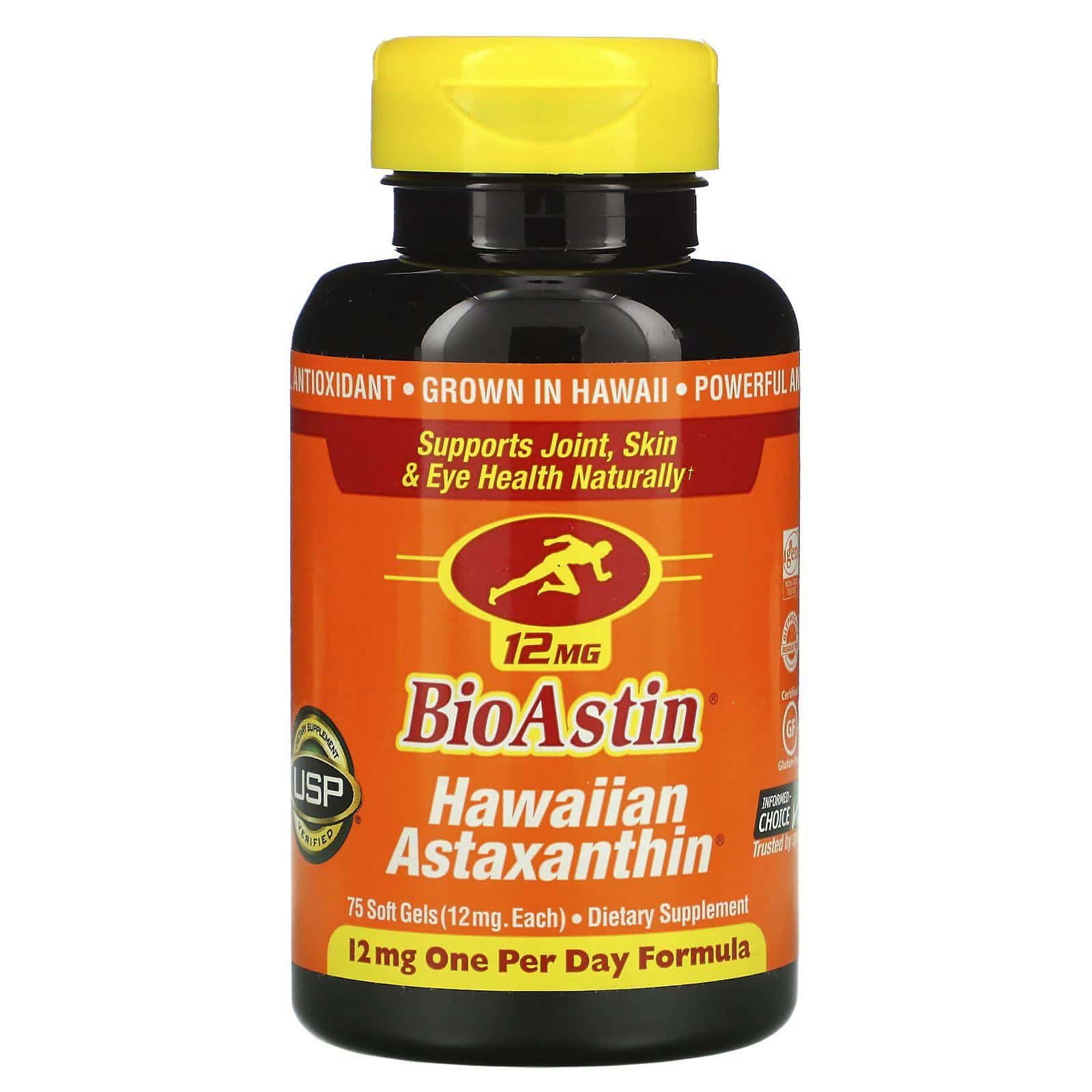 Nutrex Hawaii, BioAstin, Hawaiian Astaxanthin, Astaxantina, 12 mg, 75 cápsulas blandas