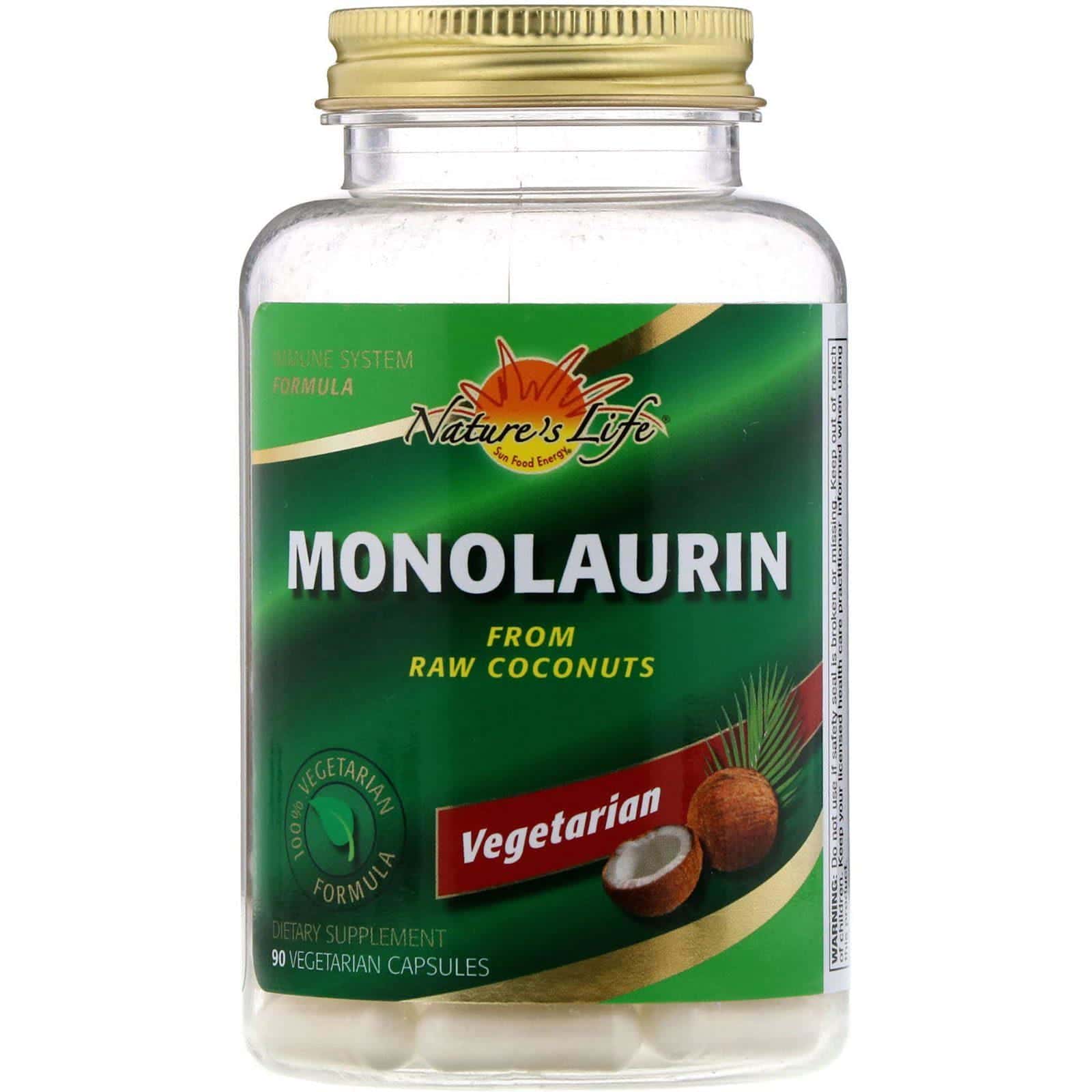 Nature's Life, Monolaurina, 90 cápsulas vegetarianas