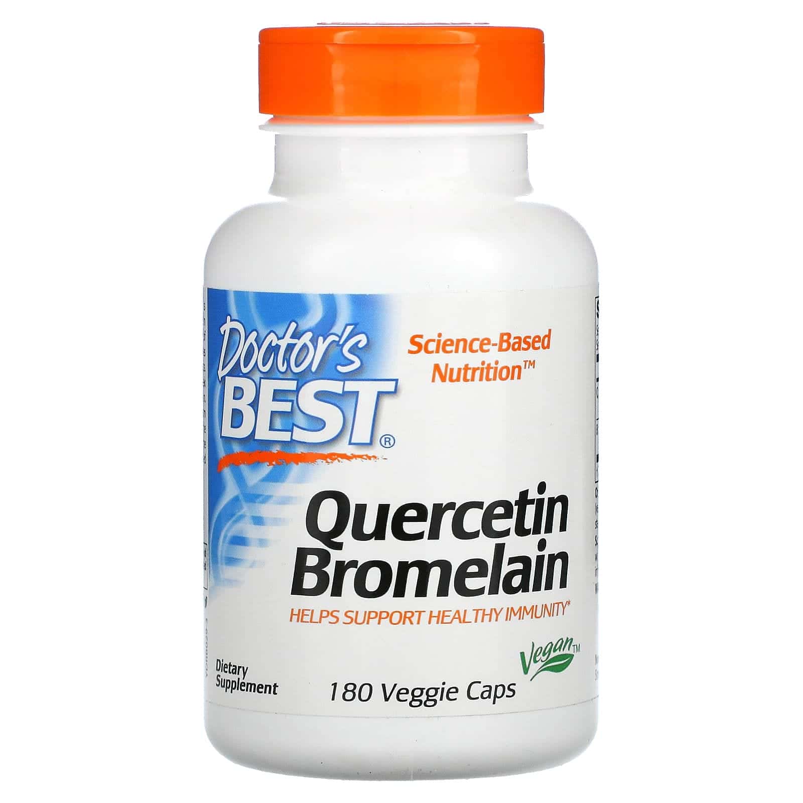 Doctor's Best, Quercetina y bromelaína, 180 cápsulas vegetales