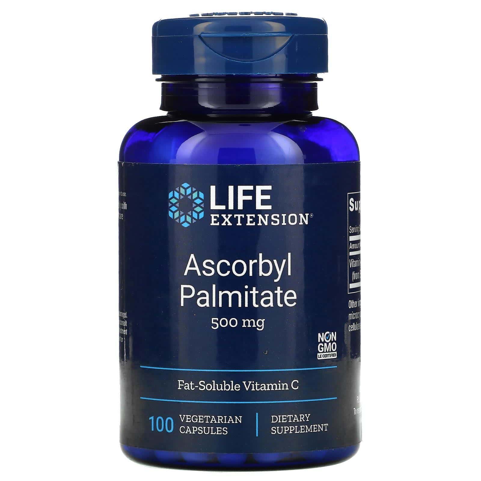 Life Extension, Ascorbyl Palmitate, 500 mg, 100 Vegetarian Capsules