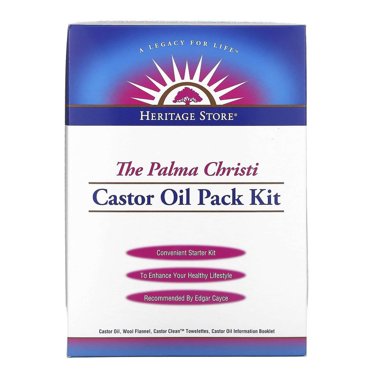 Heritage Store, El Conjunto de Aceite de Castor Palma Christi, Conjunto de 4 Piezas