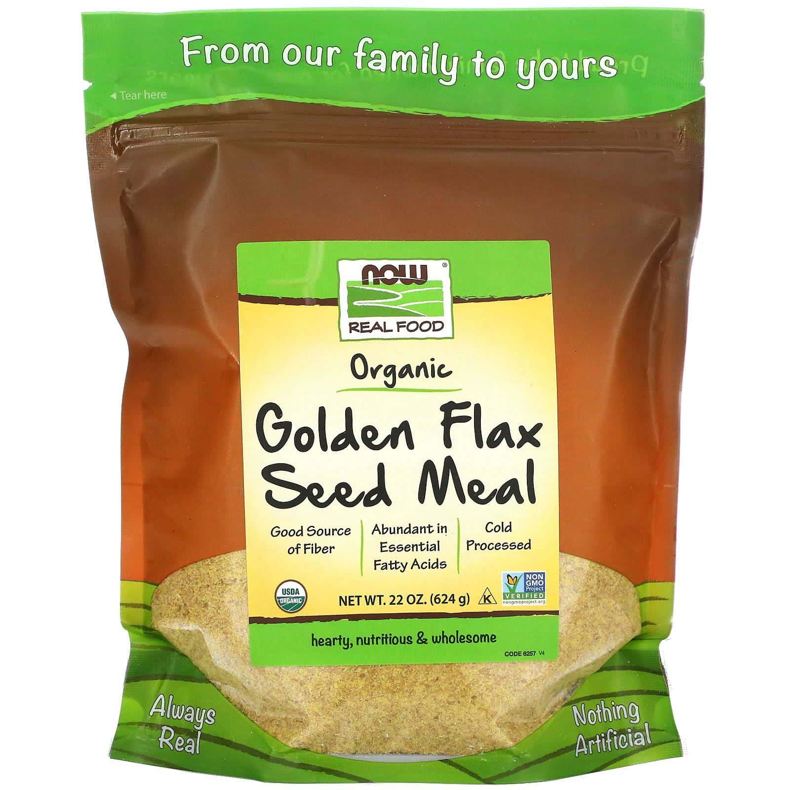 Now Foods, Real Food, Harina de semillas de lino dorado orgánico, 624 g (22 oz)