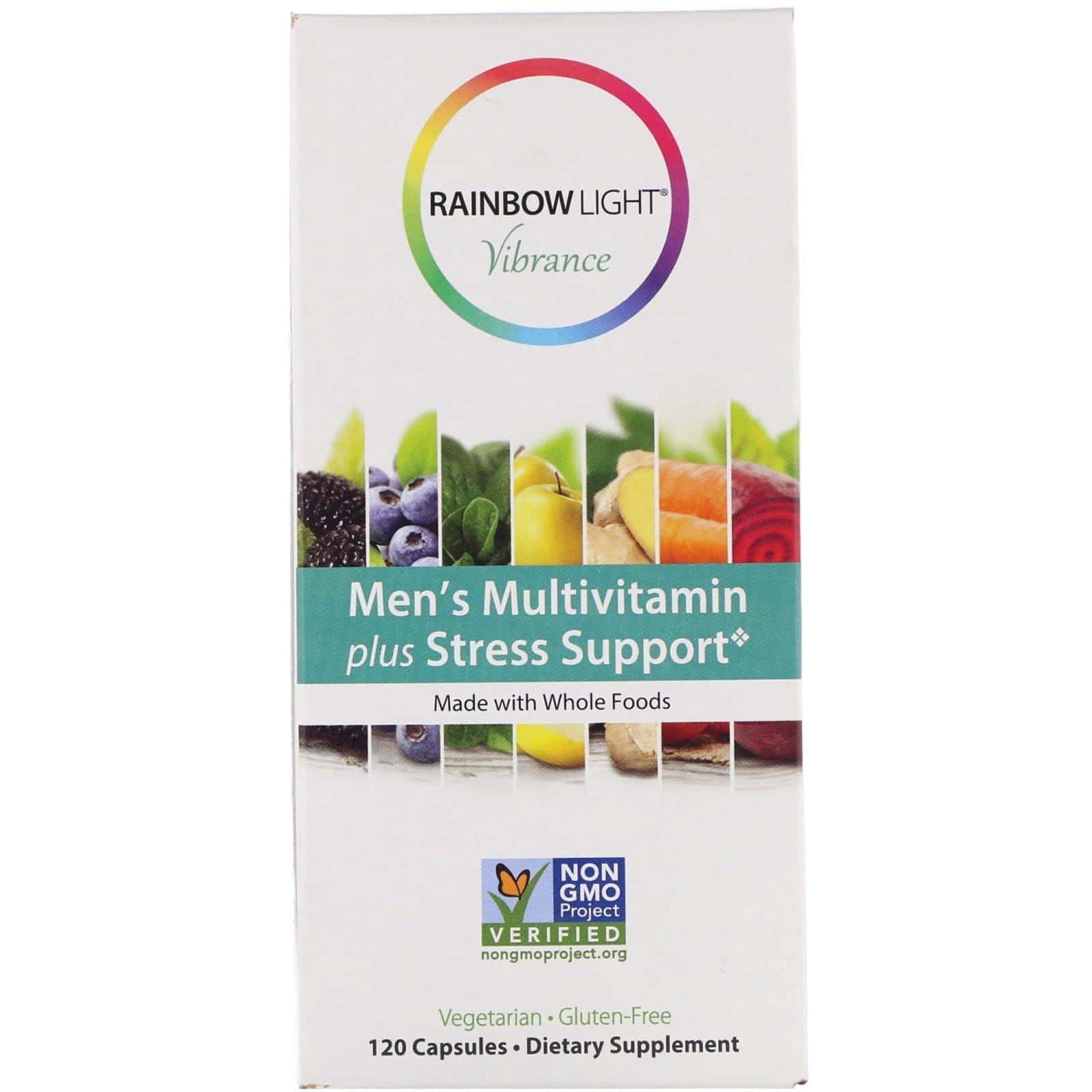 Rainbow Light, Vibrance, Multivitamínico para hombres con respaldo contra el estrés, 120 cápsulas
