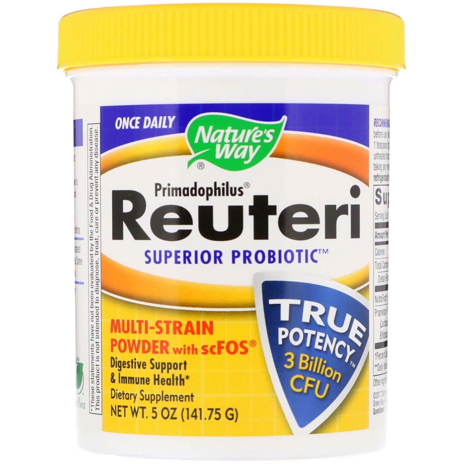 Nature's Way, Primadophilus, Probiótico Reuteri Superior, Polvo Multi Strain + scFOS, 5 onzas (141,75 g)