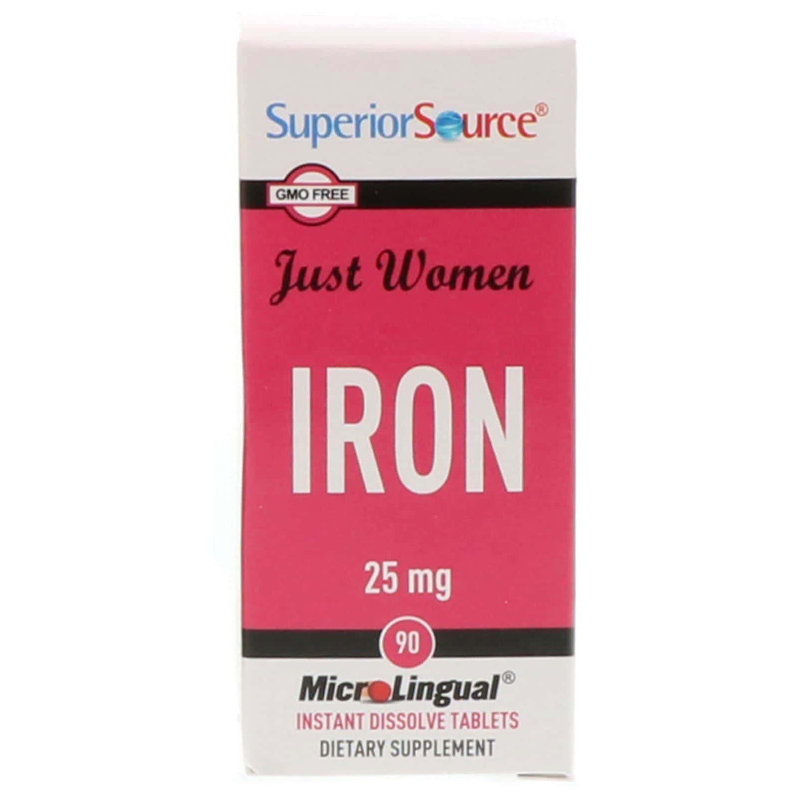 Superior Source, Solo Mujeres, hierro, 25 mg, 90 comprimidos Microlingual de disolución instantánea