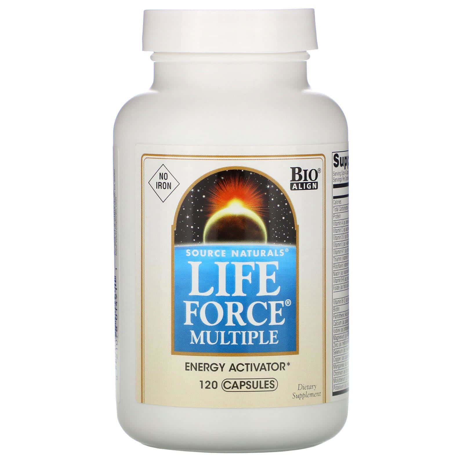 Source Naturals, Multivitamínico Life Force Multiple, Sin Hierro, 120 Cápsulas