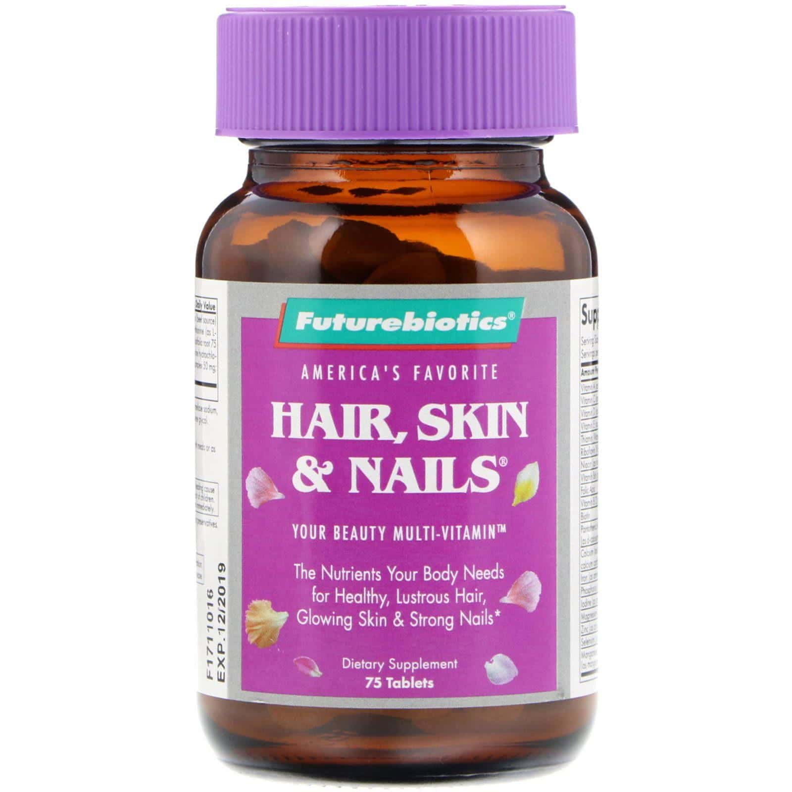 FutureBiotics, Pelo, piel y uñas, 75 tabletas