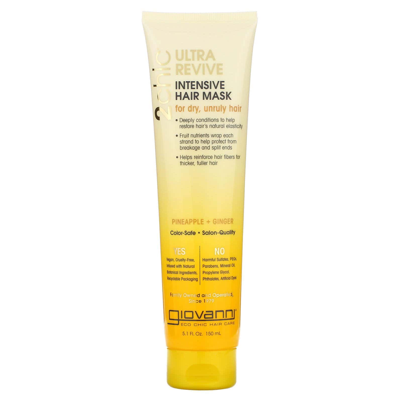 Giovanni, 2chic, ultrarevitalizante, mascarilla capilar intensiva, piña y jengibre, 5.1 fl. Oz (150 ml)