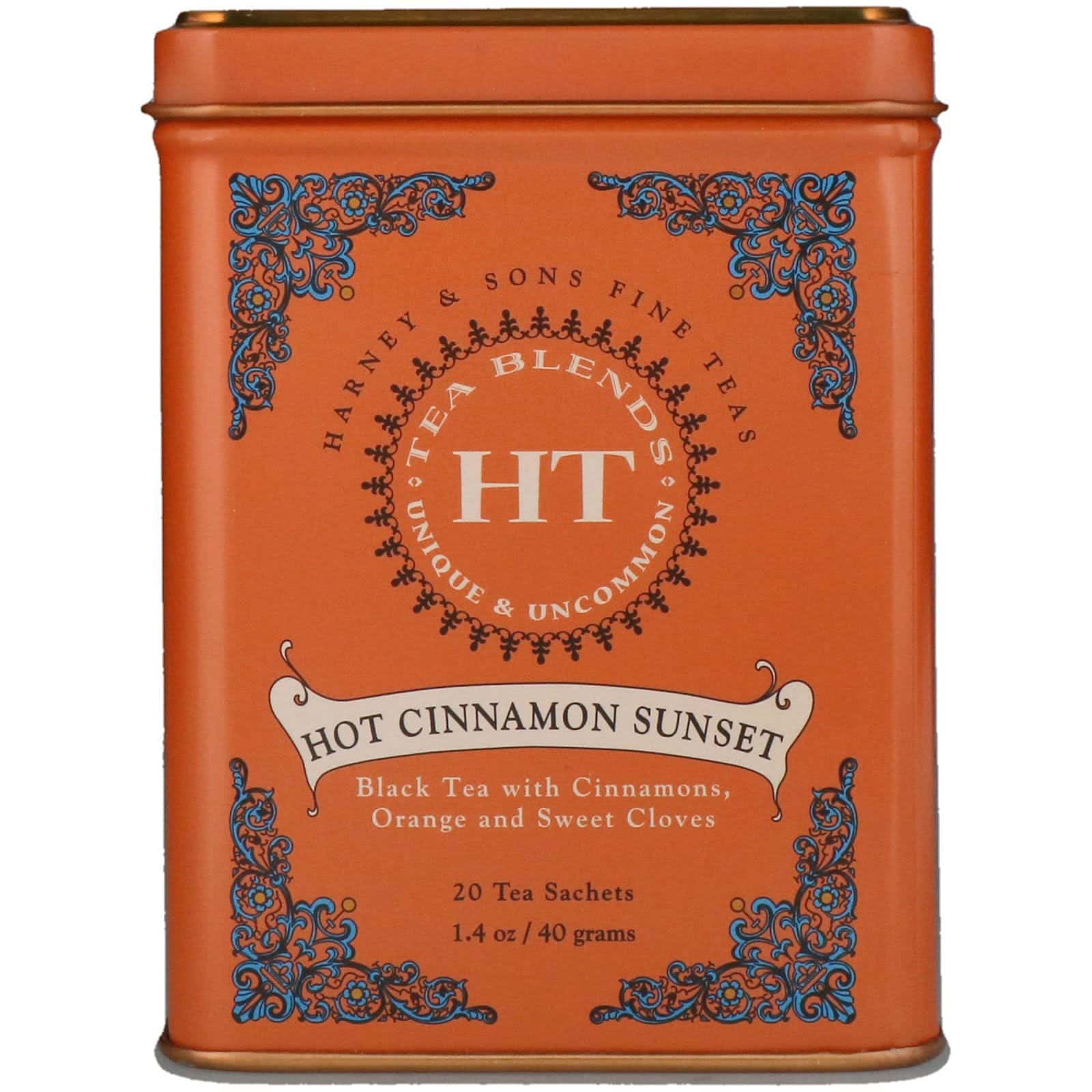 Harney & Sons, Mezcla de tés HT, Cálido atardecer de canela, 20 saquitos de té, 40 g (1,4 oz)